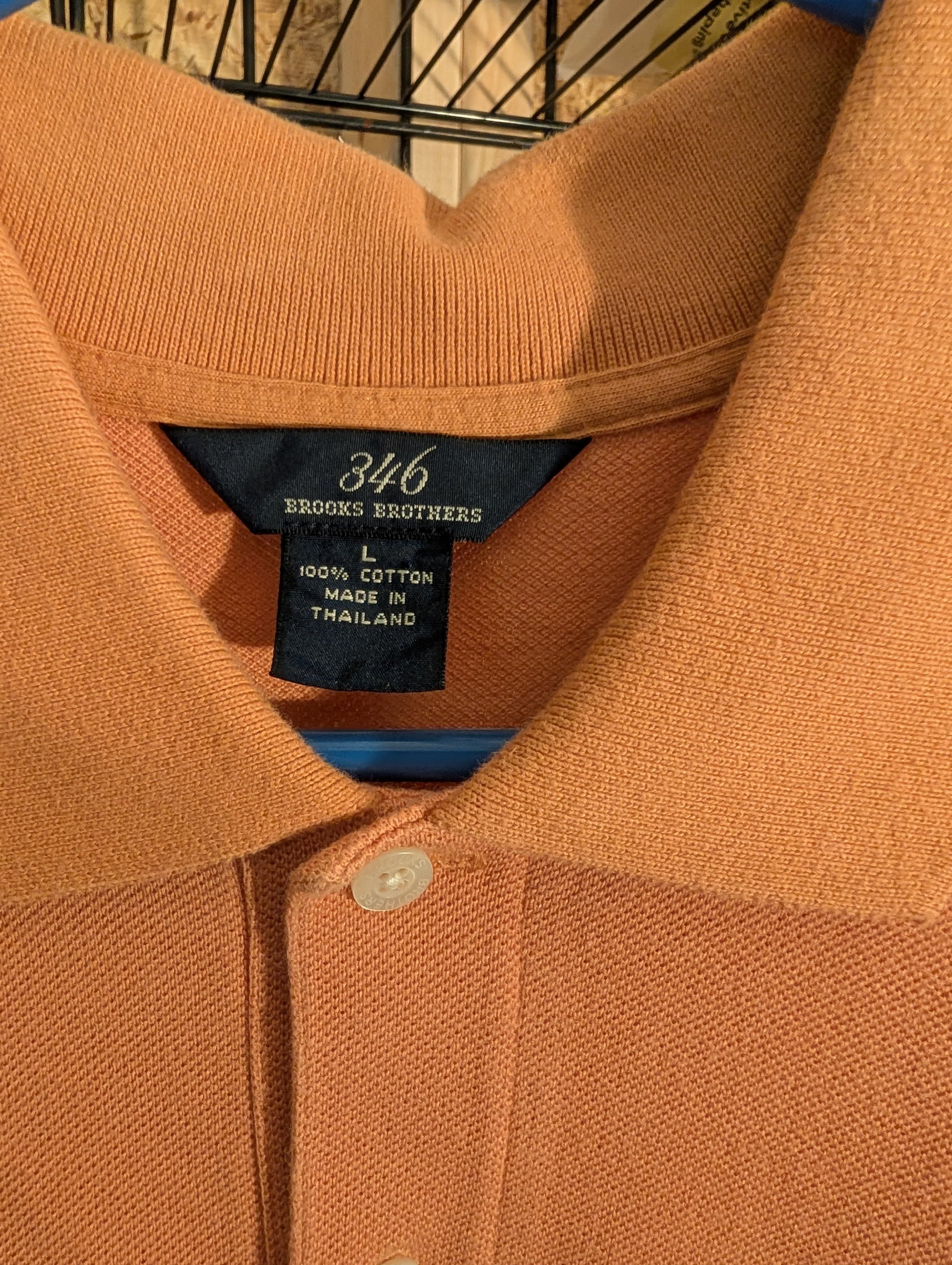 Brooks Brothers 346 Polo Shirt L Orange Cotton - Thumbnail 2