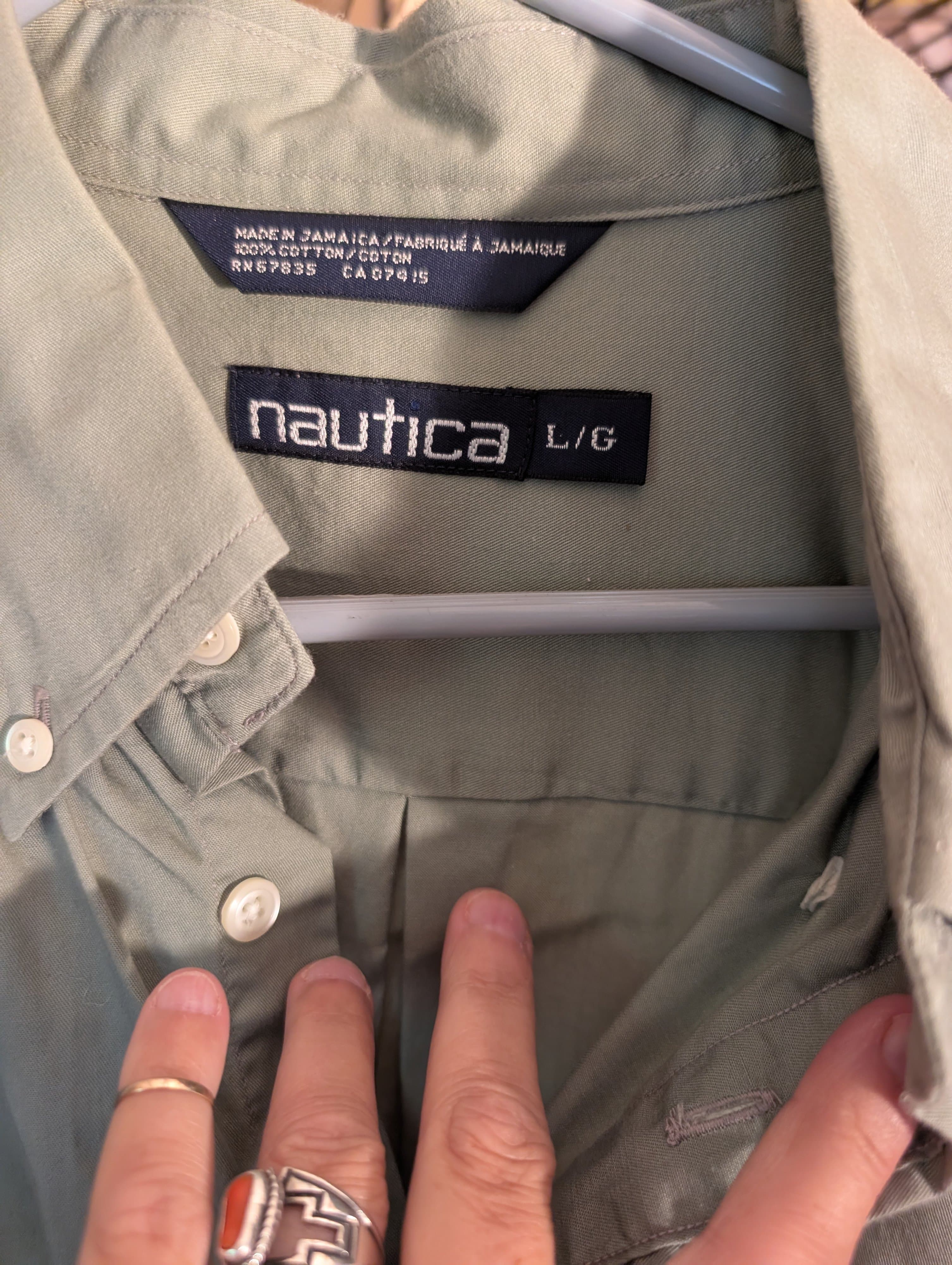 Nautica Men's Short Sleeve Button-Up Shirt Size L - Thumbnail 3