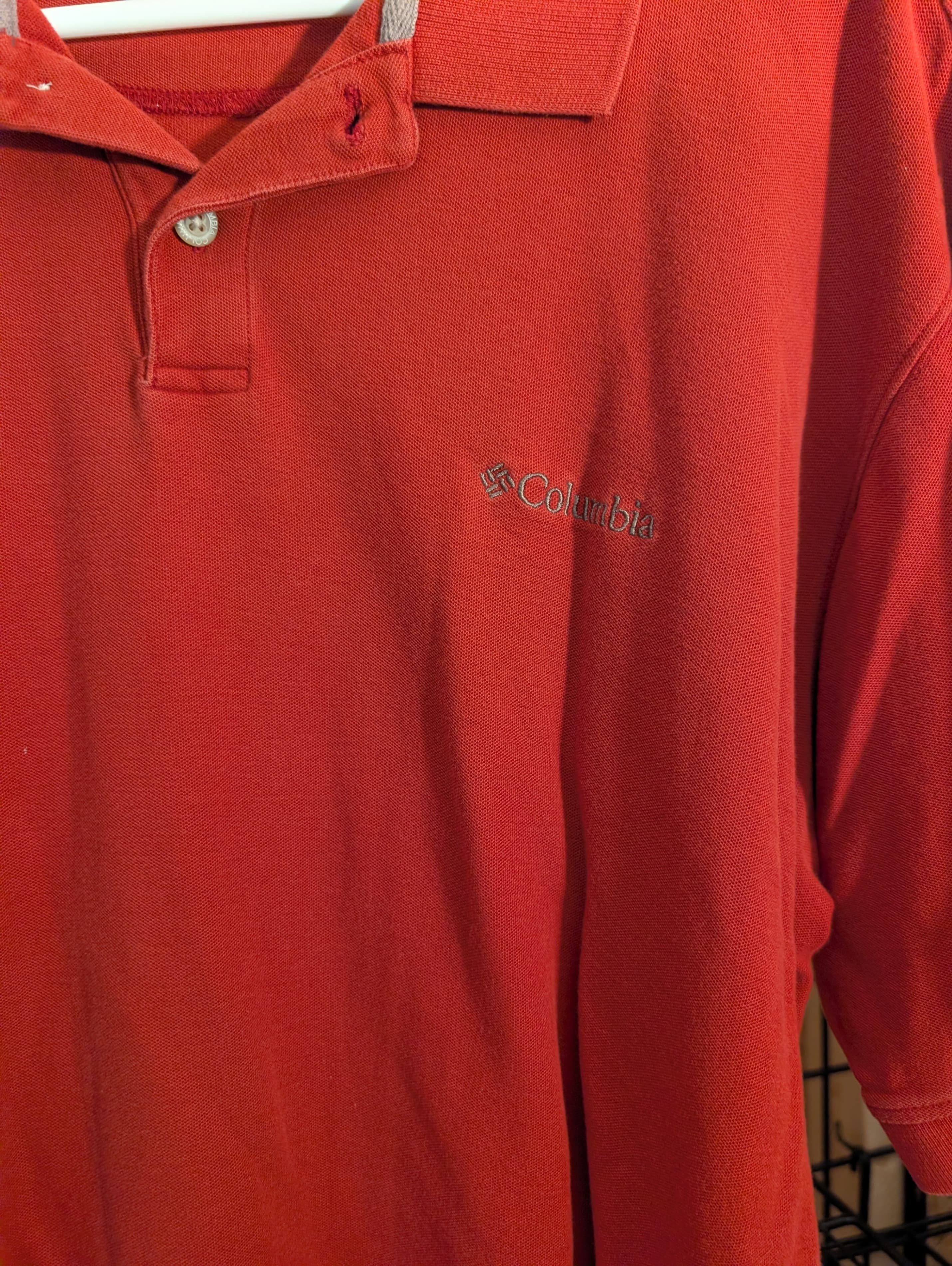 Columbia Men's Red Polo Shirt Size Large - Thumbnail 4