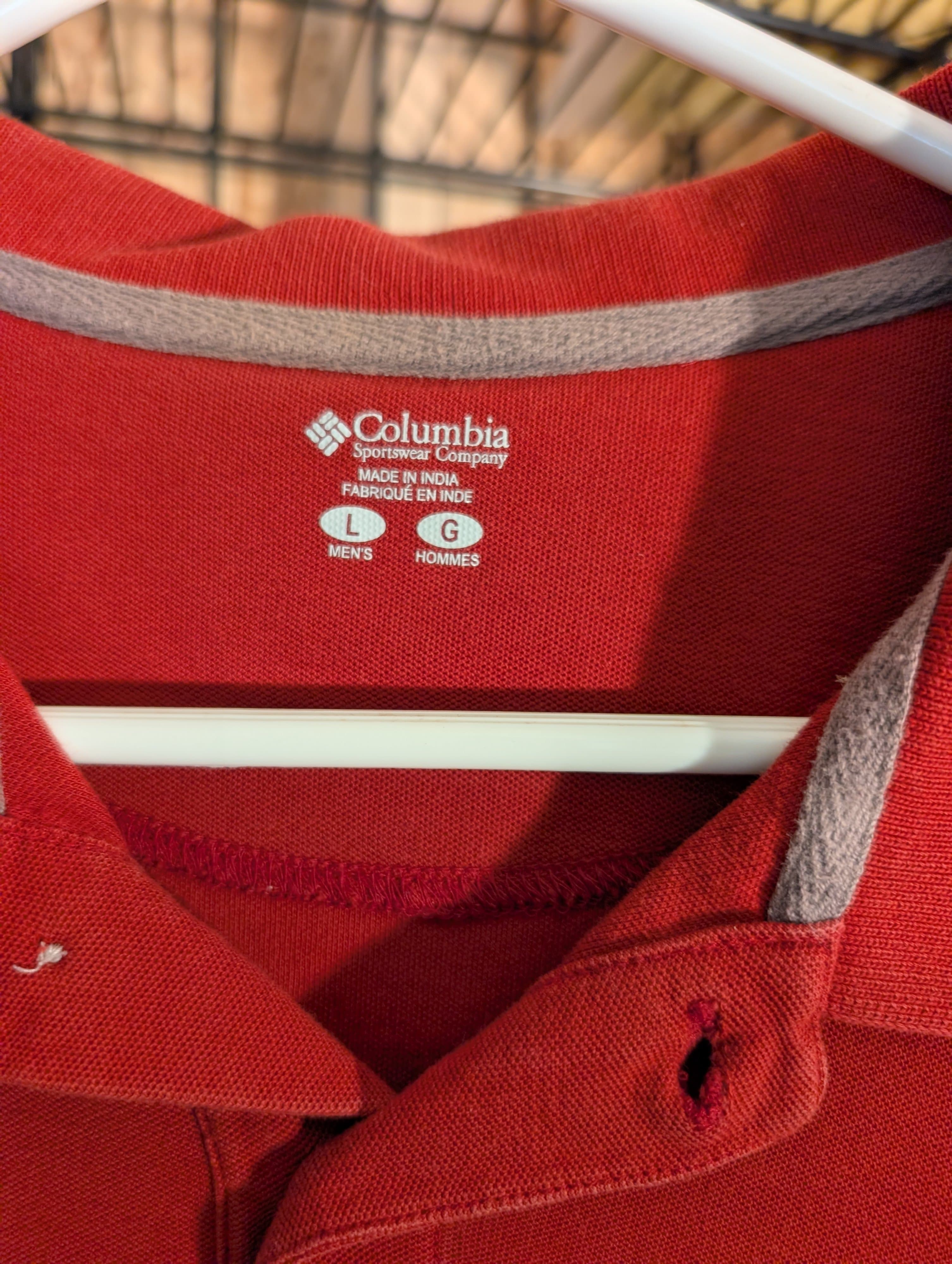 Columbia Men's Red Polo Shirt Size Large - Thumbnail 2