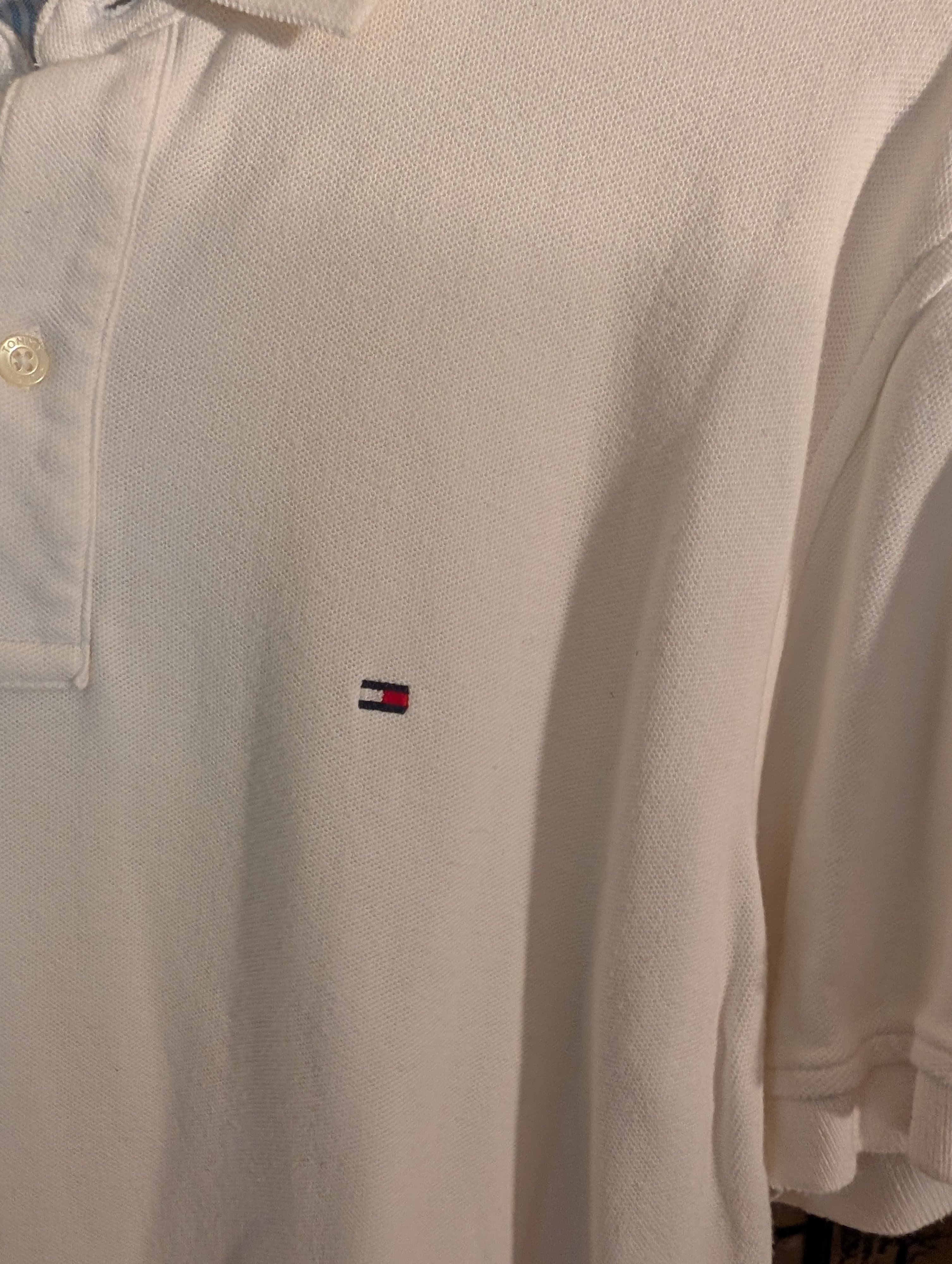 Tommy Hilfiger Men's Polo Shirt White Size M - Thumbnail 3