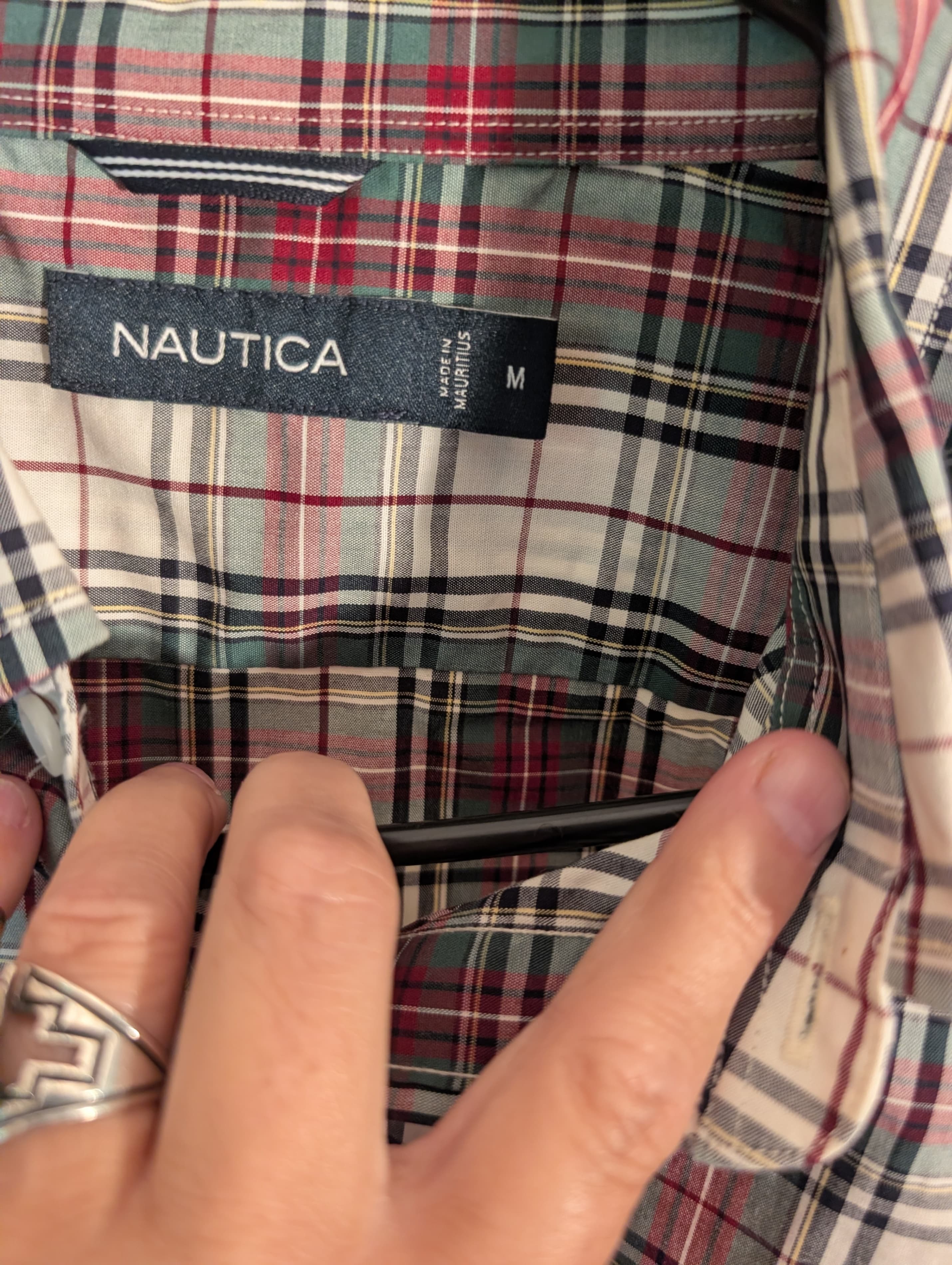 Nautica Men's Plaid Button-Down Shirt Size M - Thumbnail 2