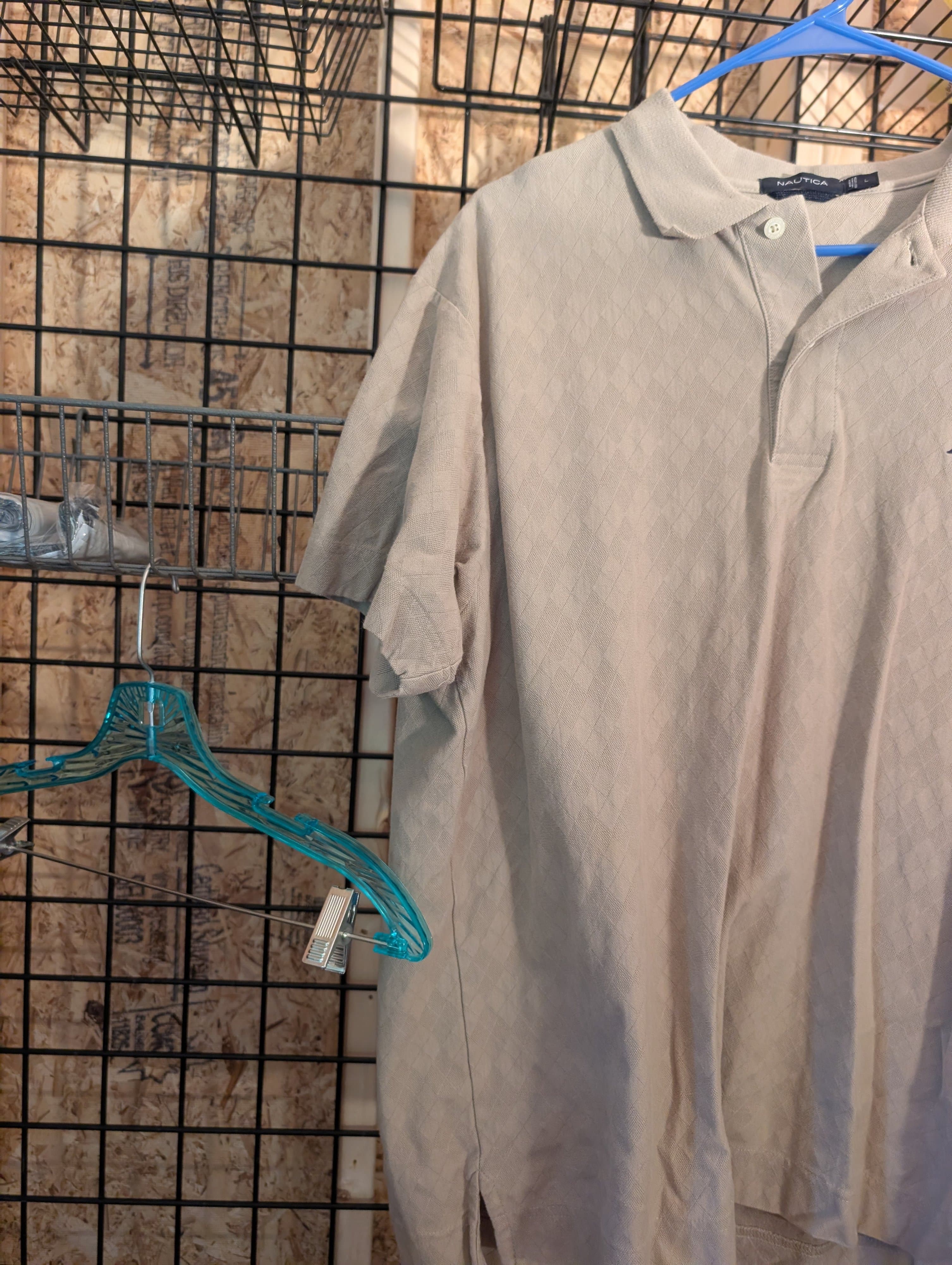 Nautica Men's Polo Shirt Beige Size L - Thumbnail 2