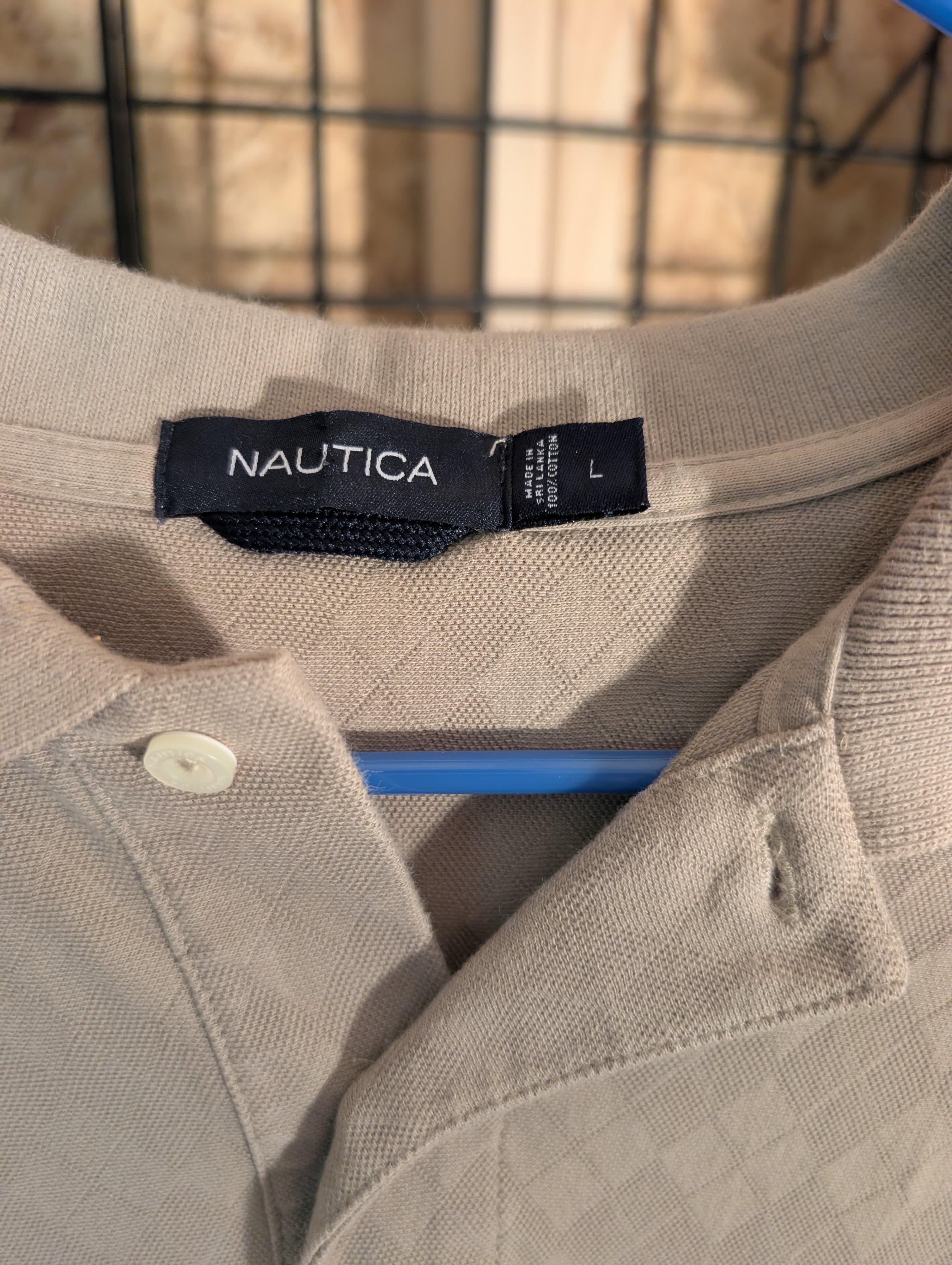 Nautica Men's Polo Shirt Beige Size L - Thumbnail 3