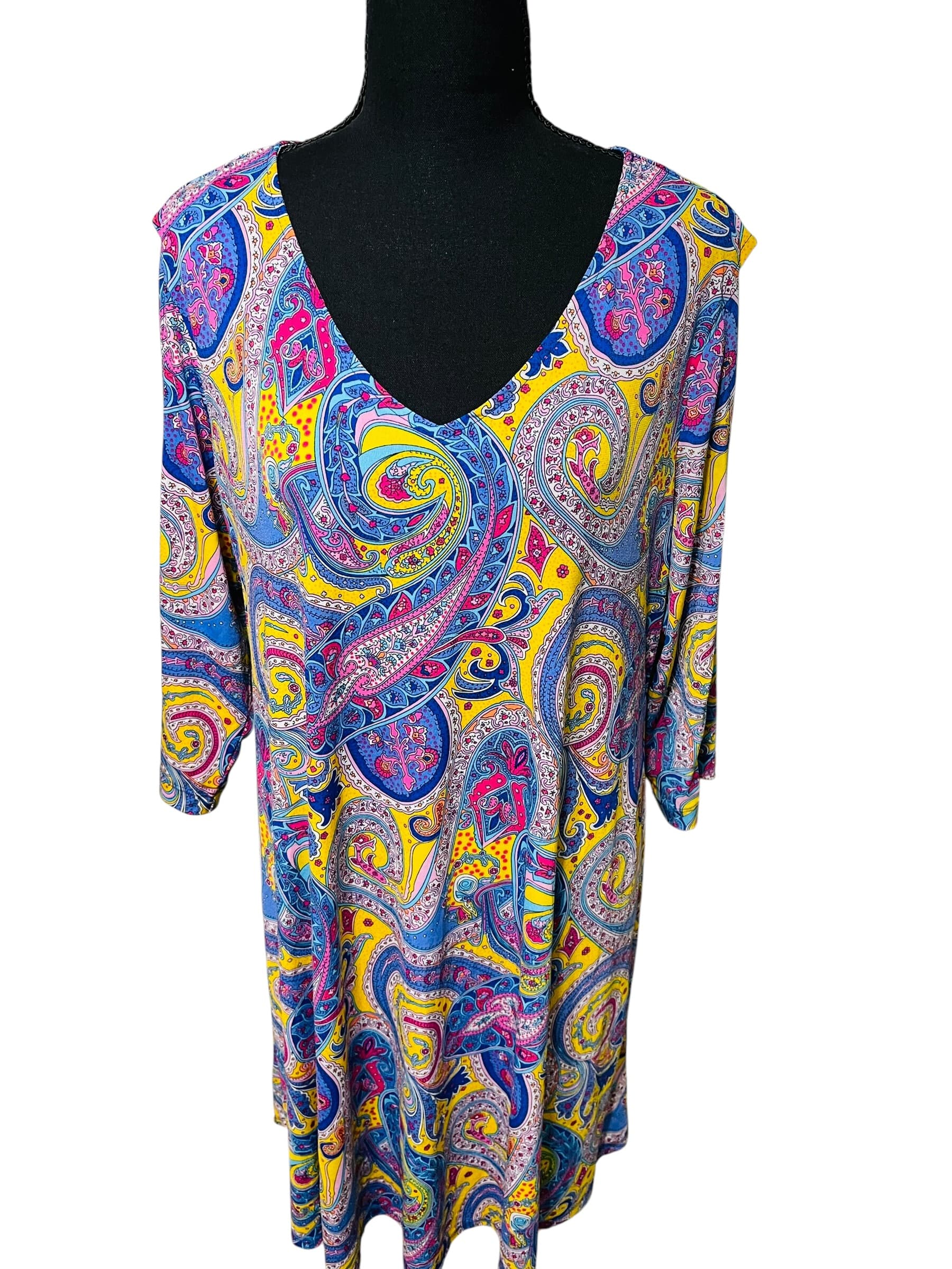 Ivy Road 3/4 Sleeve Tropical Dress - Thumbnail 2