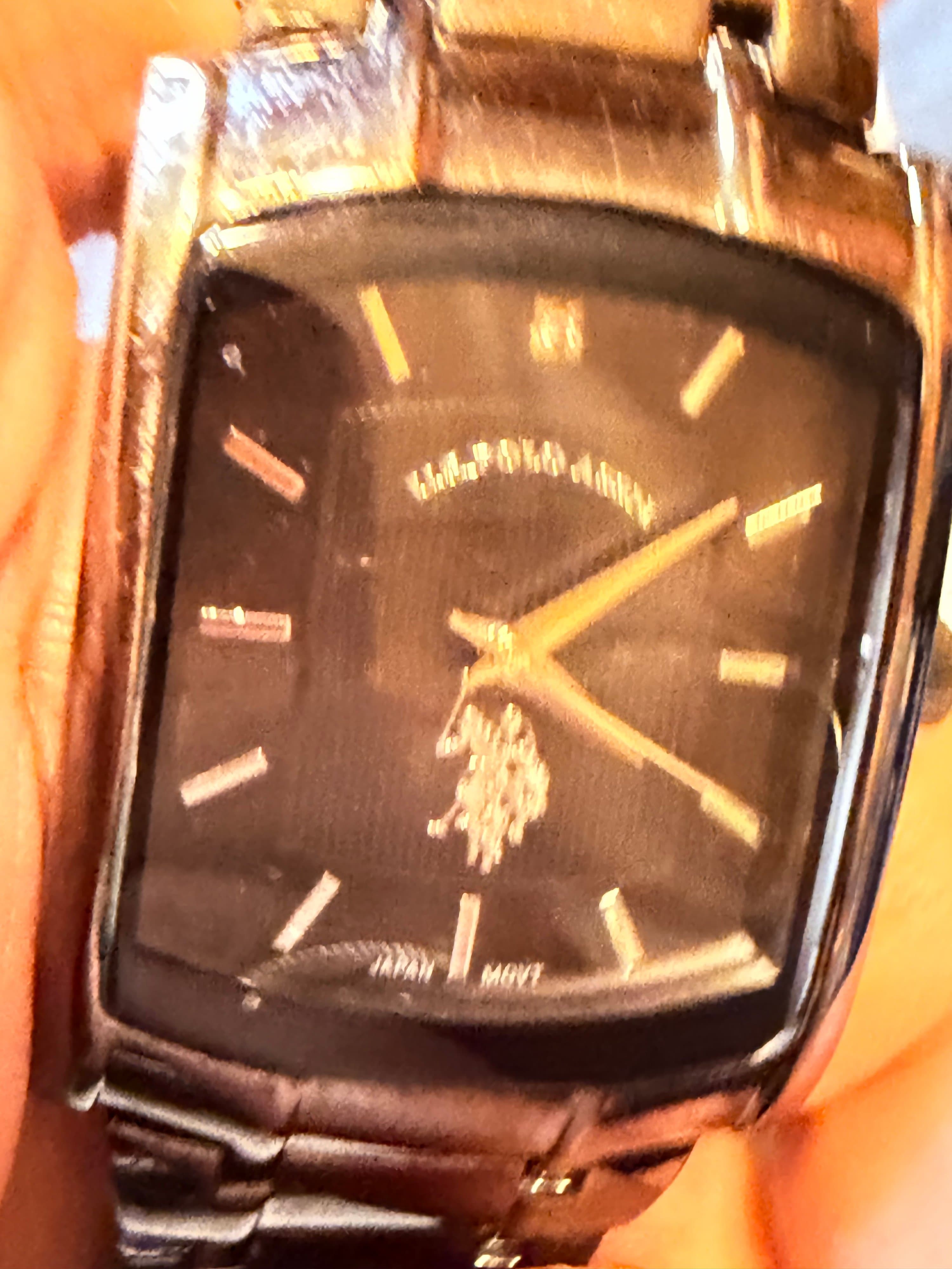 US Polo Assn USC80198JC Mens Watch Black Dial Gold Tone Needs Battery - Thumbnail 7