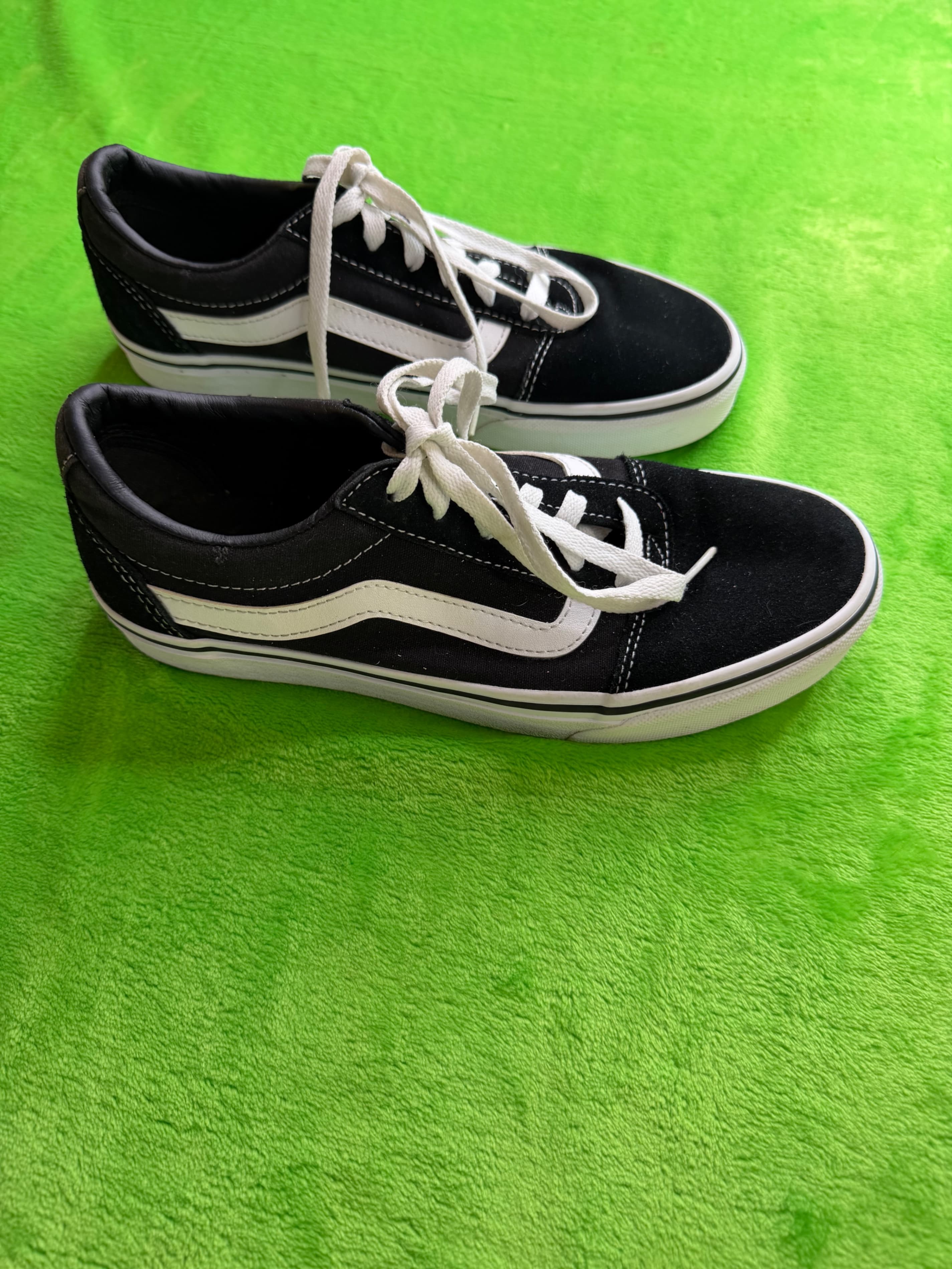 Vans Old Skool Womens Sz 8 Black White 500714 Skate Sneakers - Thumbnail 5