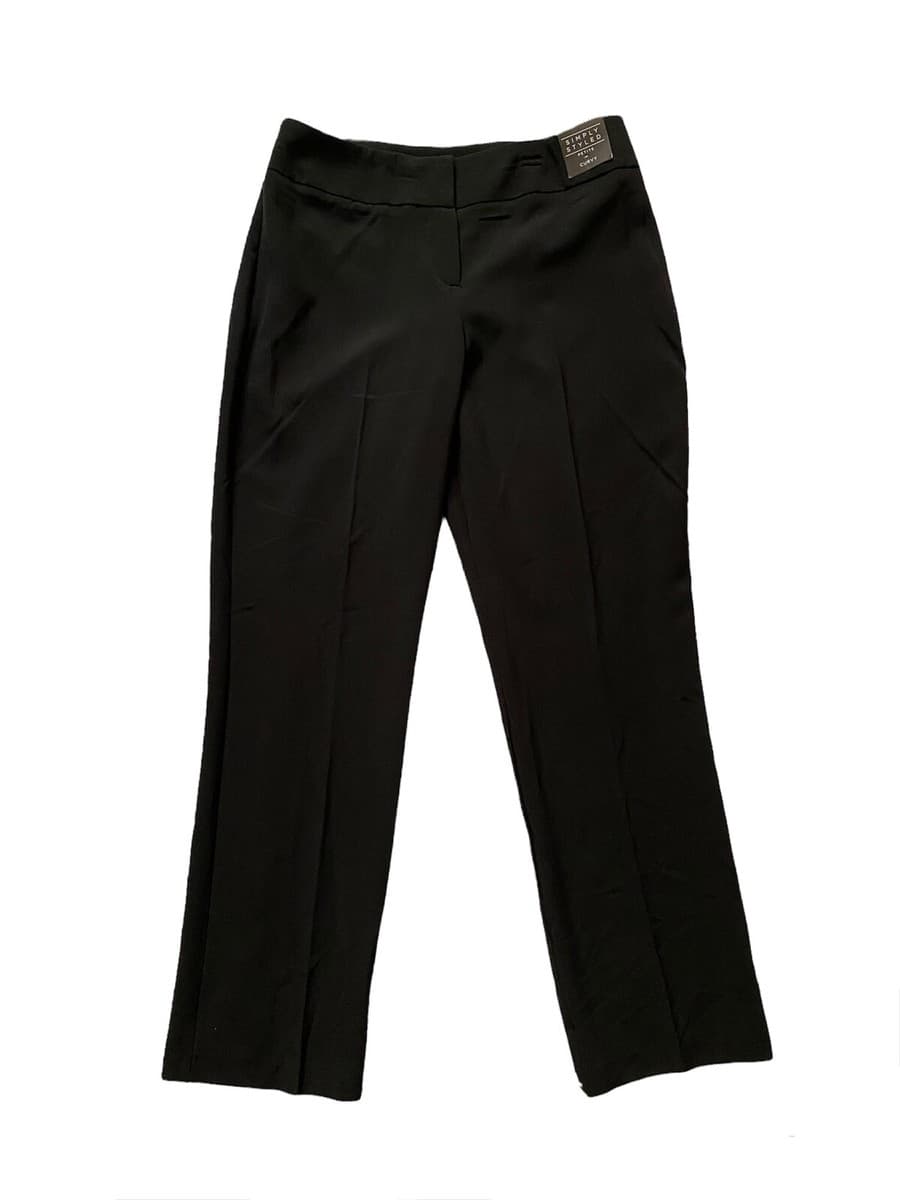 Simply Styled Women's Petites' Straight Fit Dress Pants - Cotton Night - Thumbnail 3