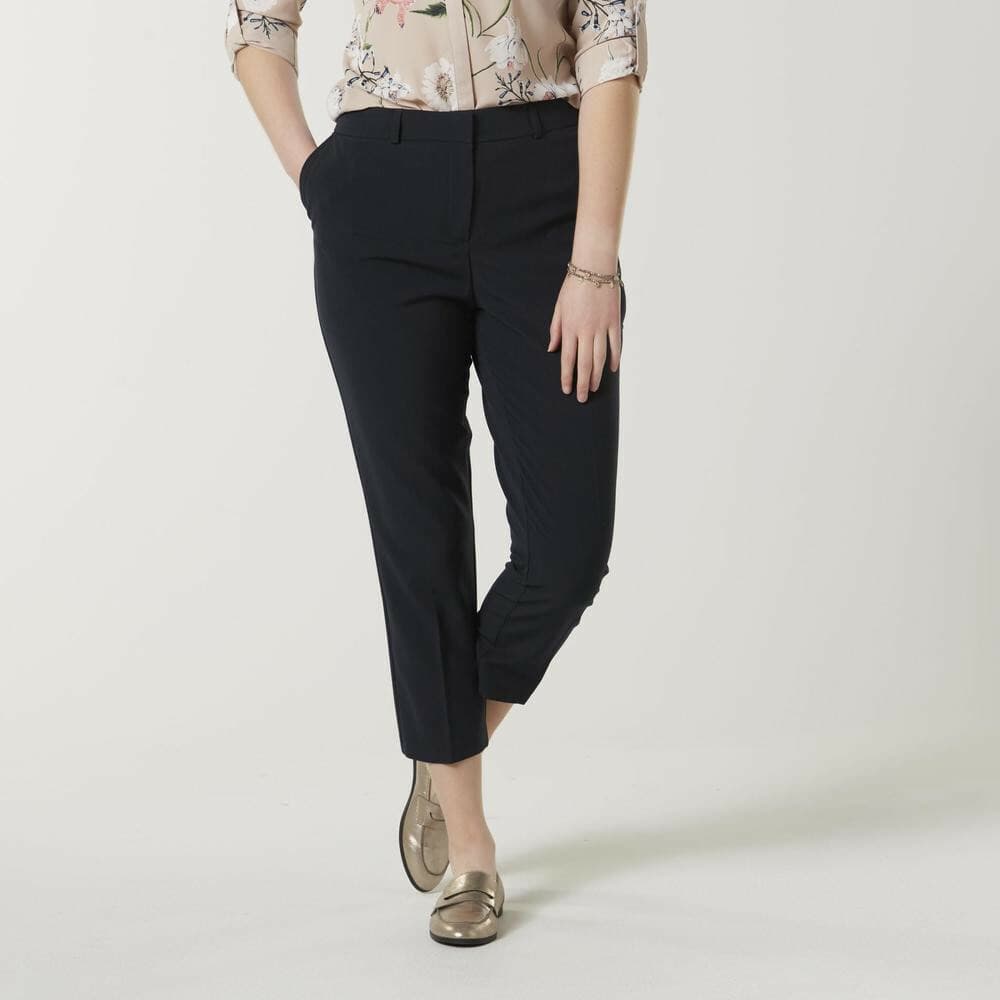 Simply Styled Women's Petites' Straight Fit Dress Pants - Cotton Night - Thumbnail 2