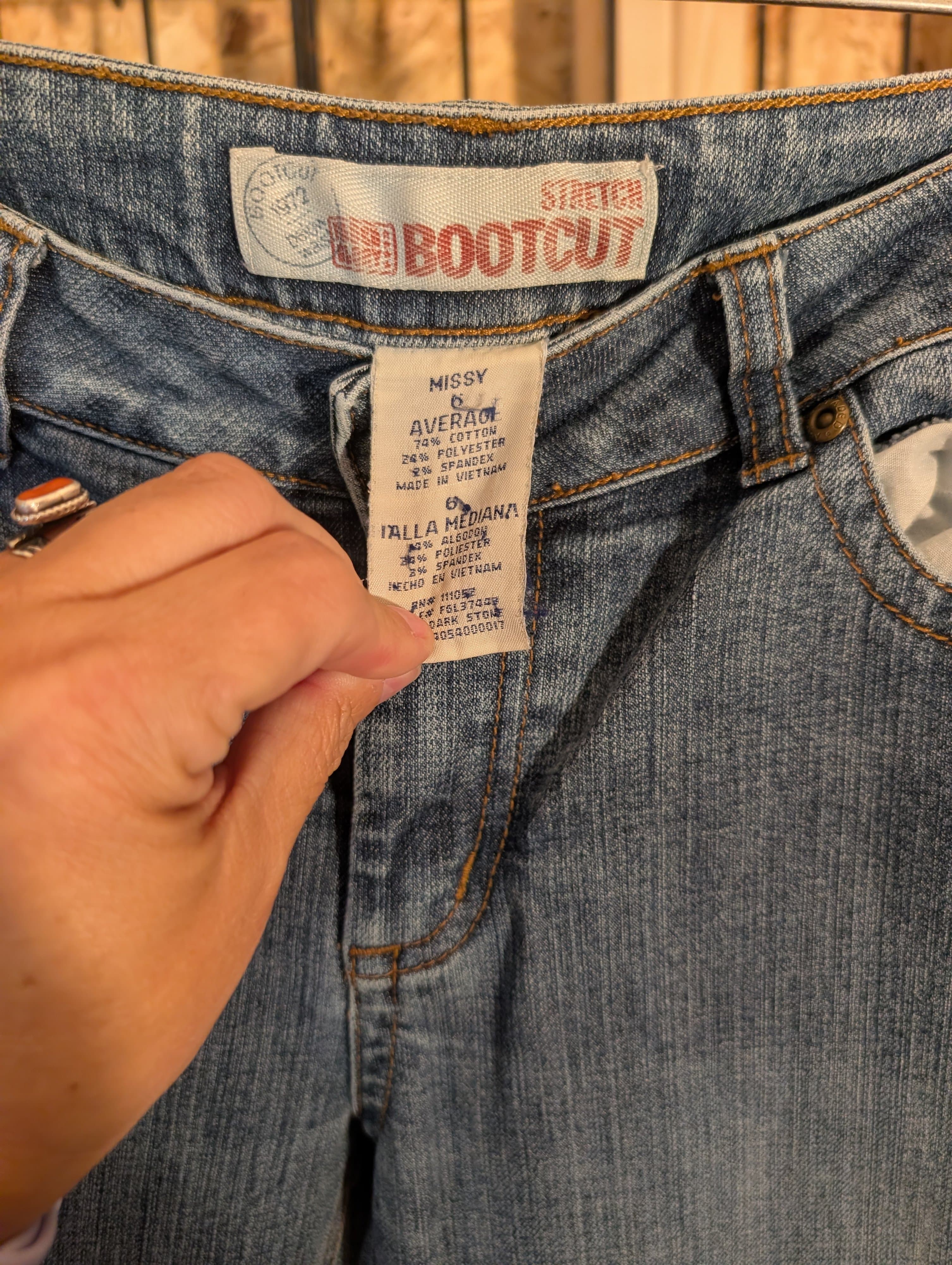 St. John's Bay Bootcut Jeans Size 8 Embroidered Pockets - Thumbnail 2