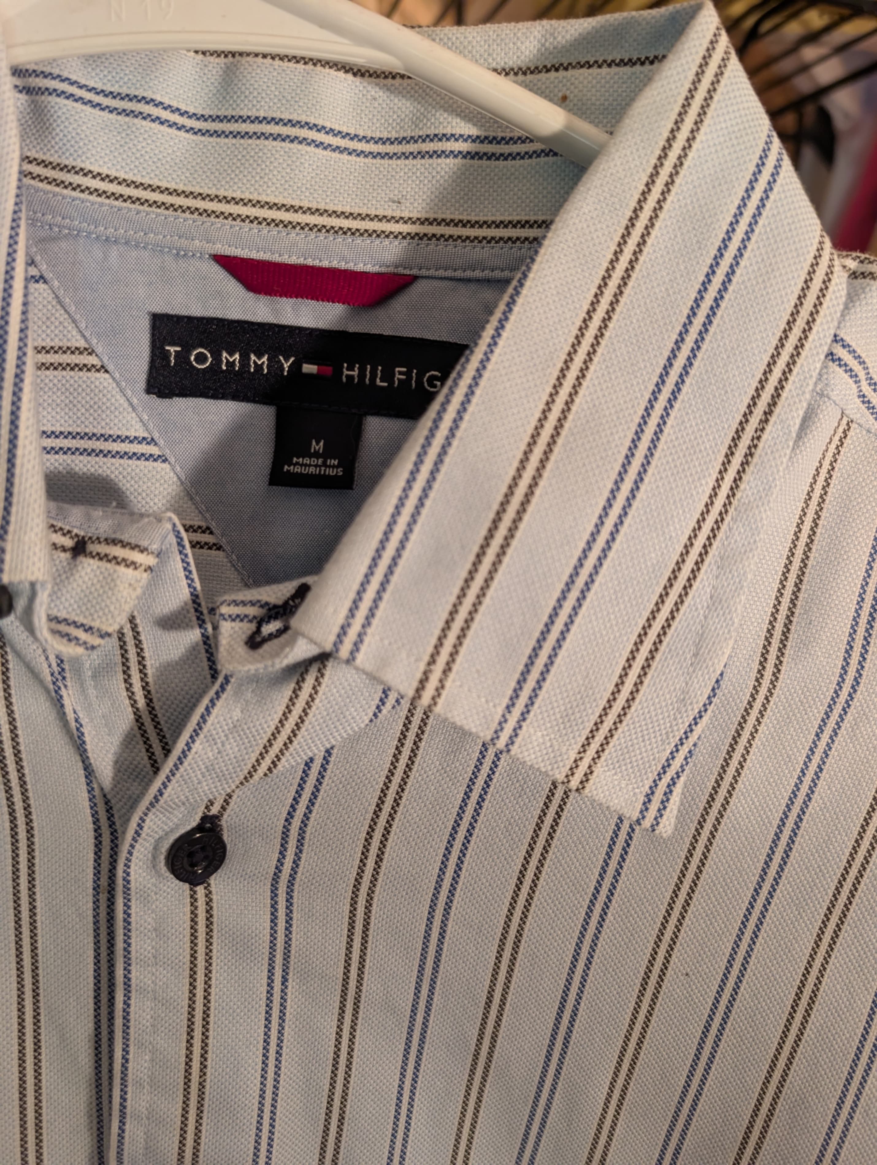Tommy Hilfiger Men's Striped Button-Up Shirt Medium - Thumbnail 3