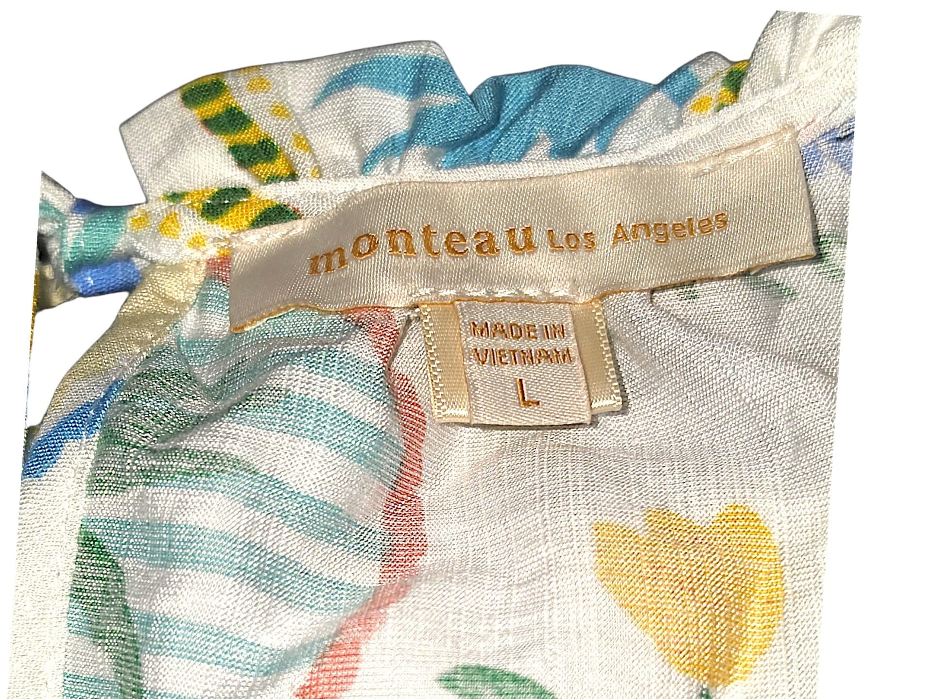 Junior Girls Sleeveless Printed Tank with Tie Straps Sz Lrg - Thumbnail 3