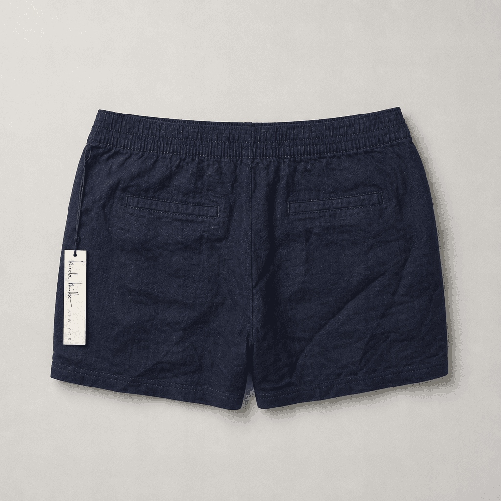 Nicole Miller Navy Shorts 100% Linen Lrg NWT - Thumbnail 3