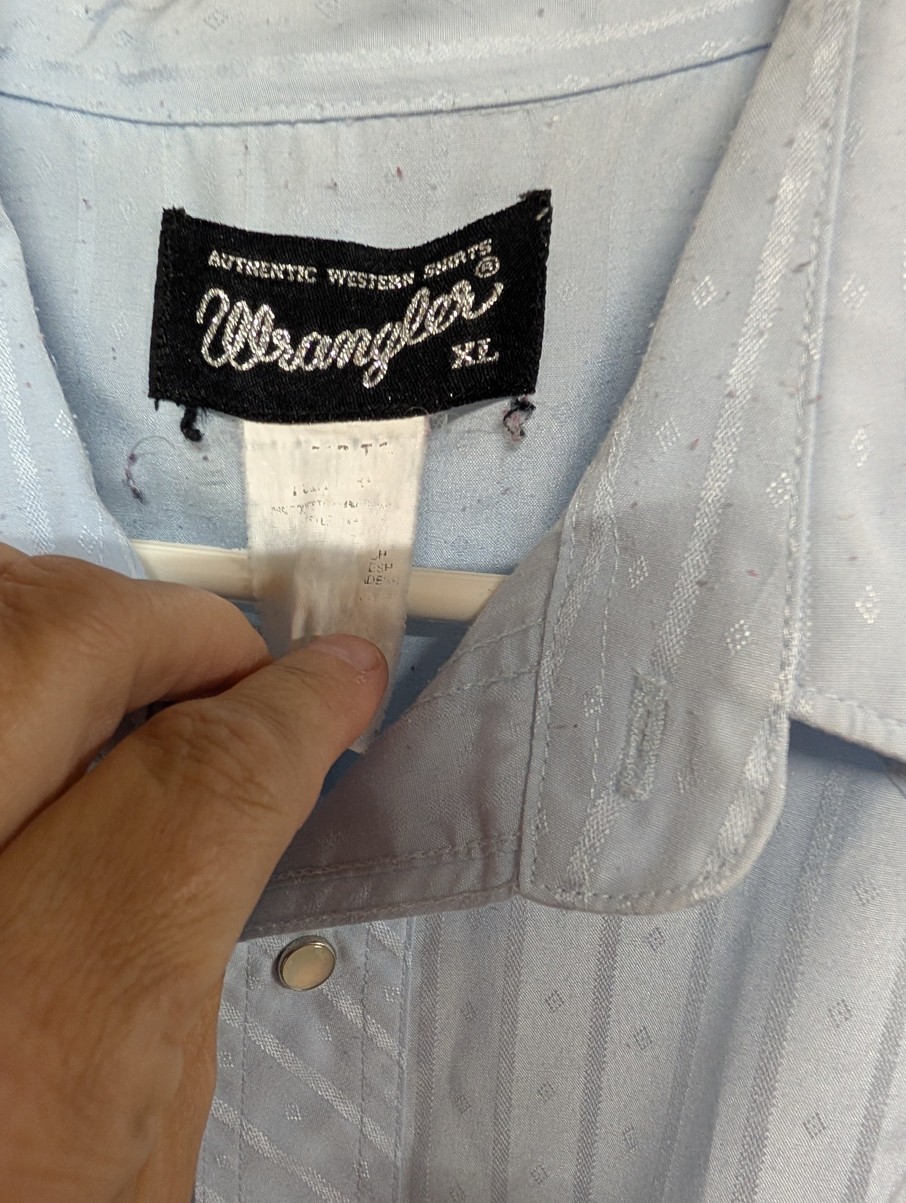 Wrangler L Western Pearl Snap Shirt Light Blue - Thumbnail 2