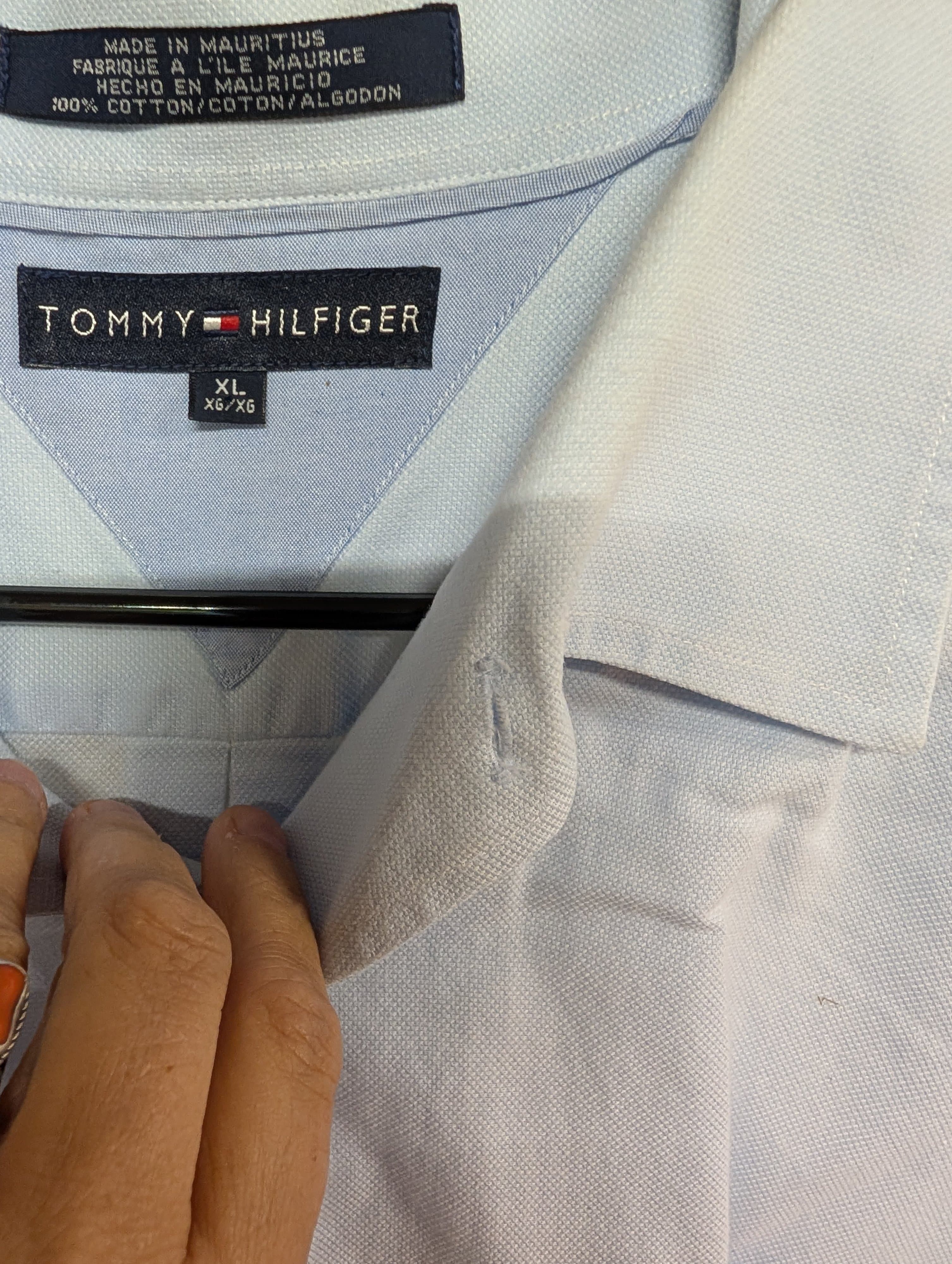 Tommy Hilfiger Men's XL Light Blue Button-Up Shirt - Thumbnail 3