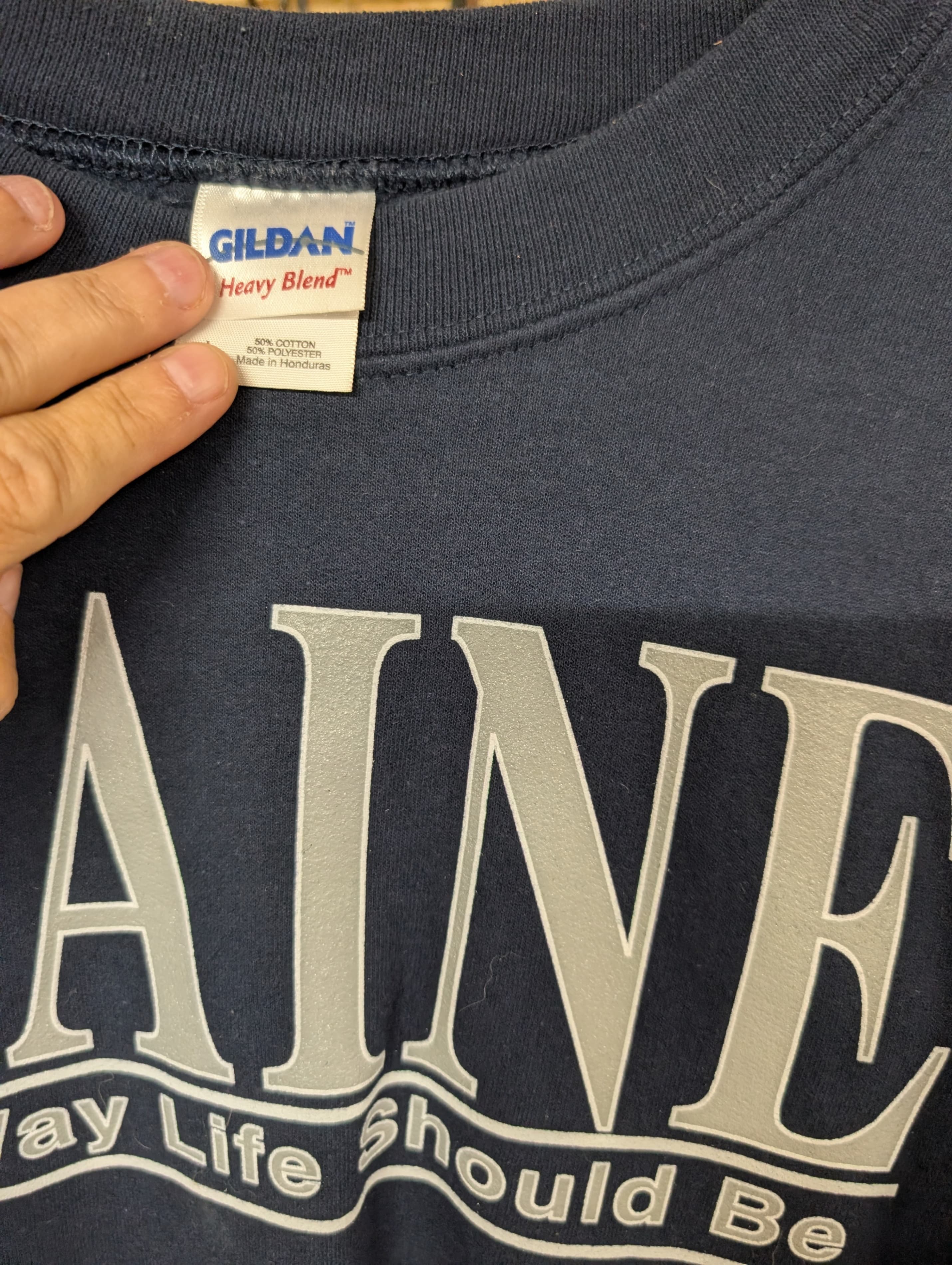 Gildan Heavy Blend Maine Sweatshirt Navy - Thumbnail 3