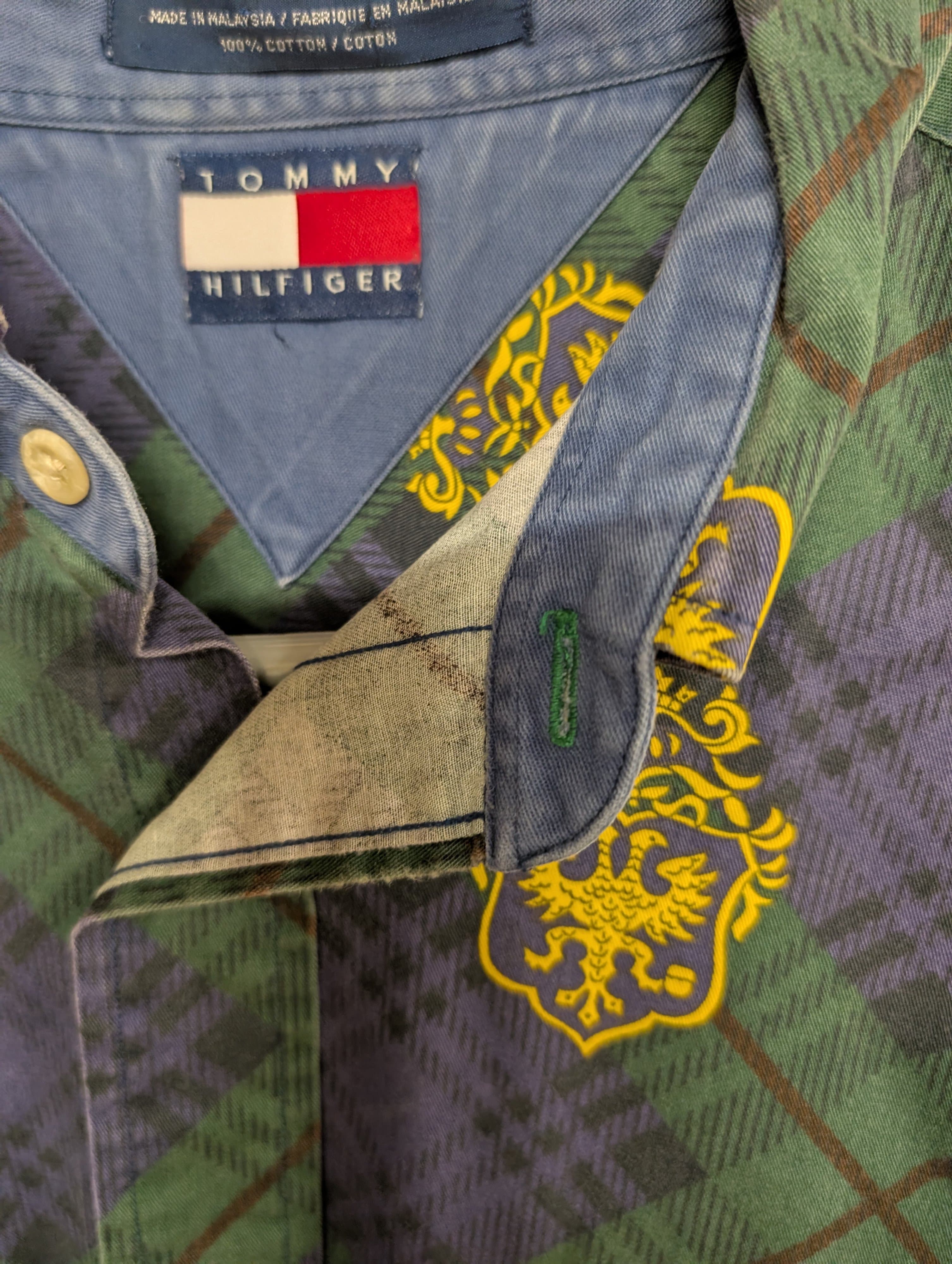 Tommy Hilfiger Plaid Button-Up Shirt with Crest Design - Thumbnail 3