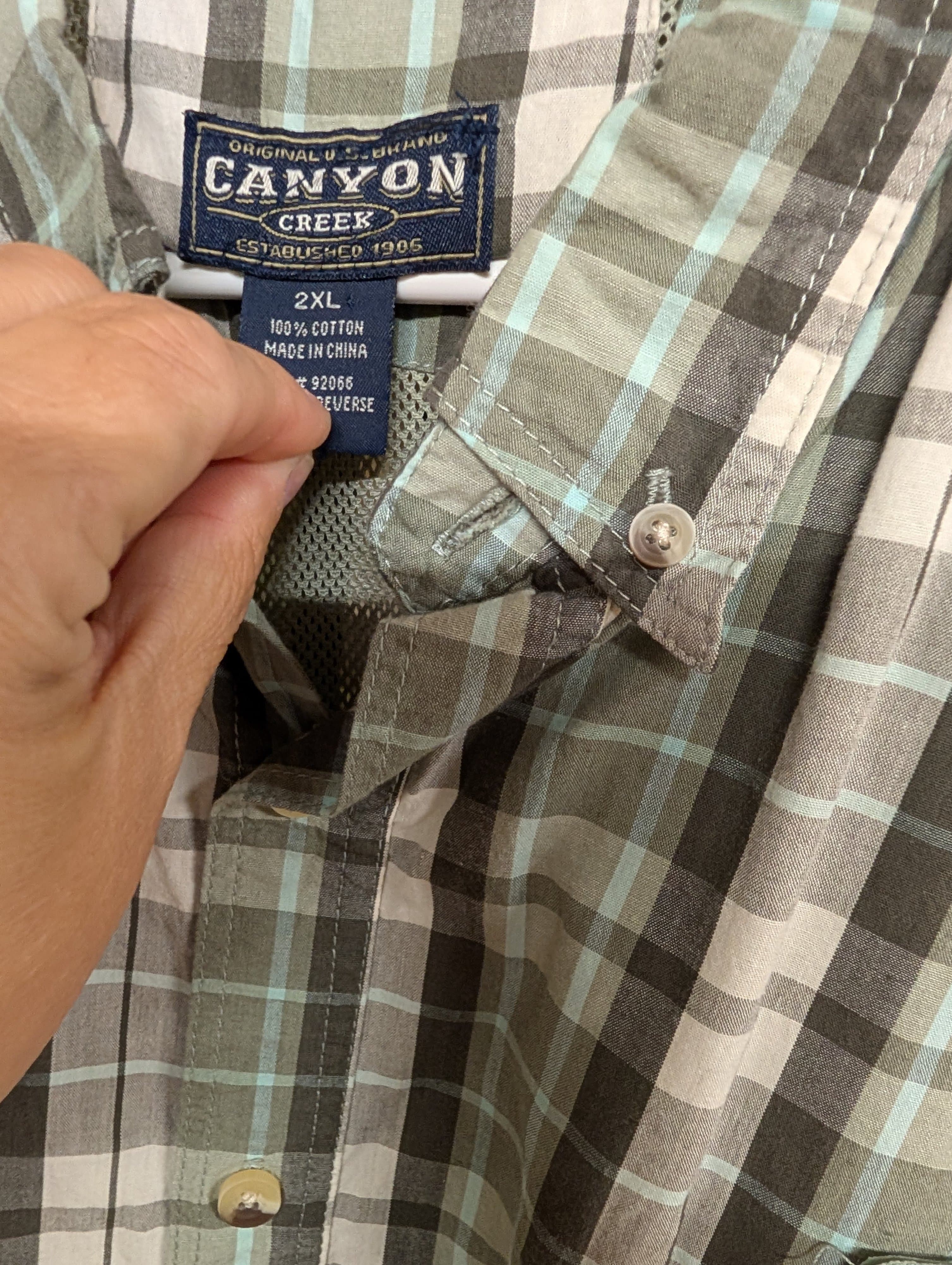 Canyon Creek Men's 2XL Plaid Short Sleeve Shirt - Thumbnail 3