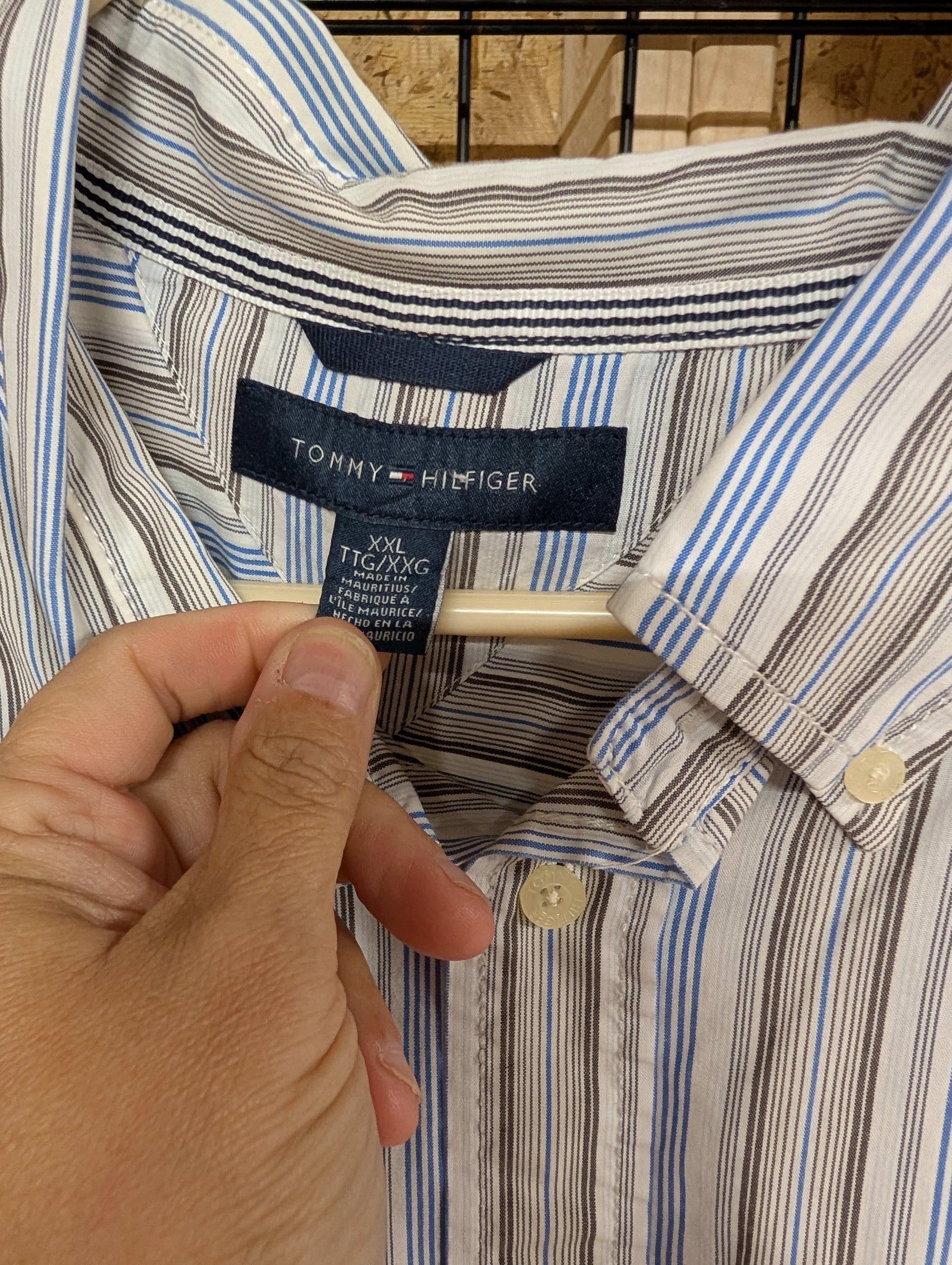 Tommy Hilfiger Men's Striped Button-Up Shirt XXL - Thumbnail 2
