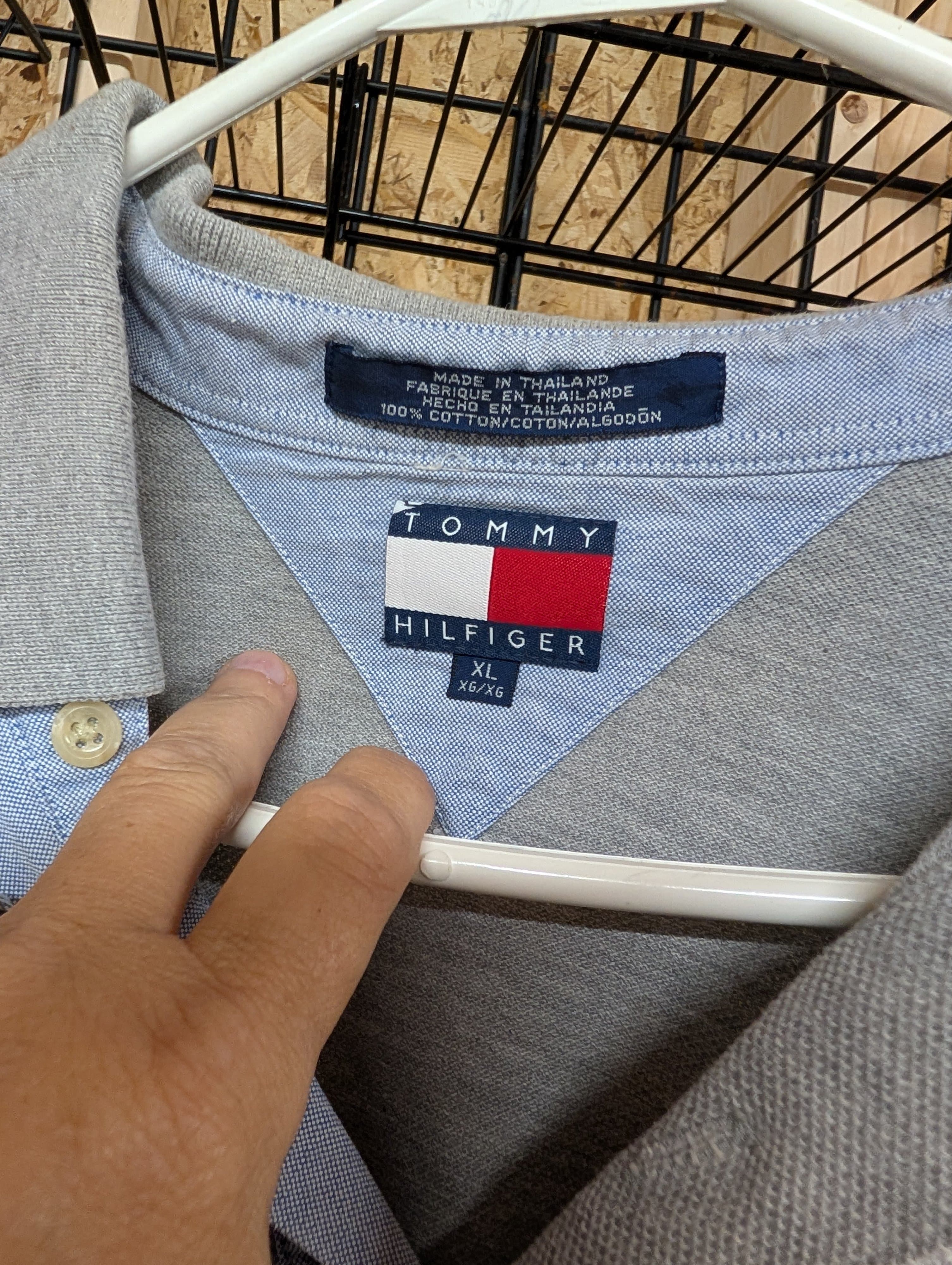 Tommy Hilfiger Men's Polo Shirt XL Gray 100% Cotton - Thumbnail 2
