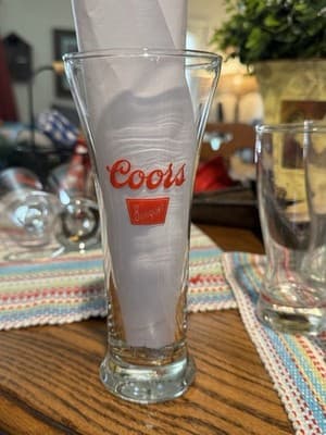 Vintage 1970's Coors Banquet 7" Tall Beer Glass Pilsner Barware EUC - Thumbnail 2