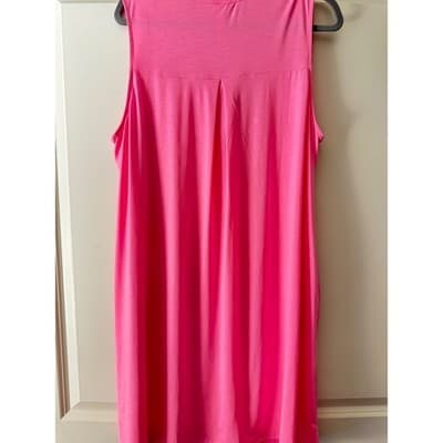 Dear Scarlett Hot Pink Sleeveless V Neck Midi Dress Women's XL - Thumbnail 4