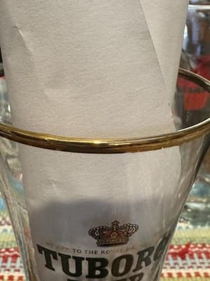 Vintage Tuborg Beer Gold Rim Pilsner Glass, By app To The Royal Danish Court - Thumbnail 3