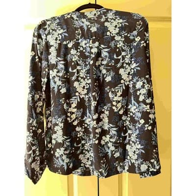 Joan Rivers Women's Chambray Floral Classic Button Front - Thumbnail 2