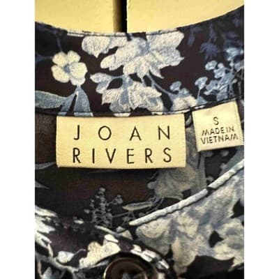 Joan Rivers Women's Chambray Floral Classic Button Front - Thumbnail 3