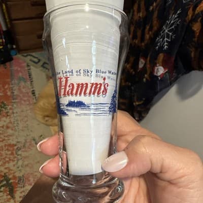 NICE!!! Hamm's Beer From The Land of Sky Blue Waters Glass - Thumbnail 2