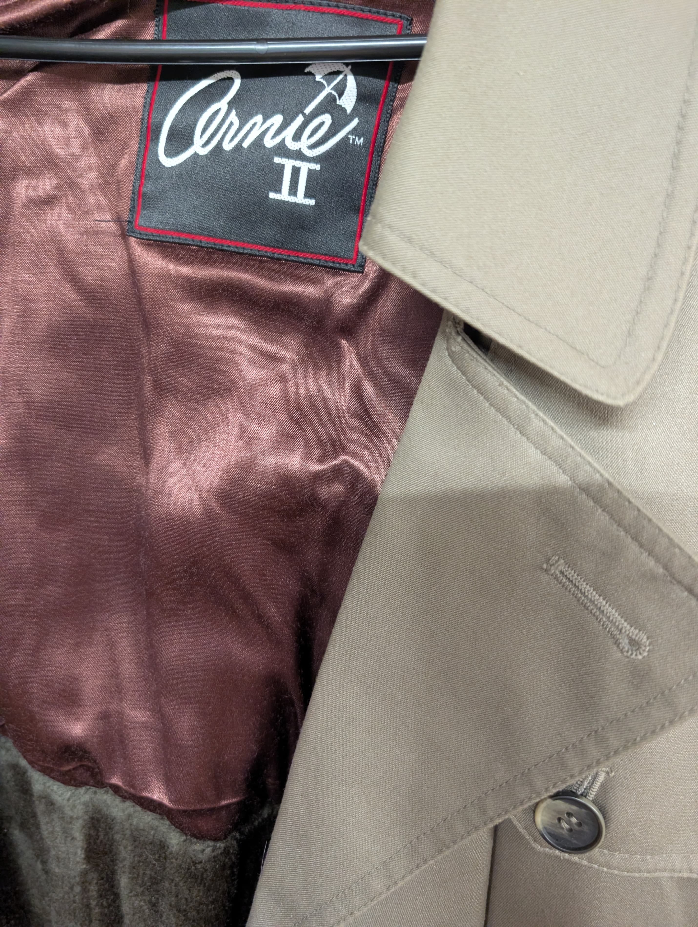 Cornie II Men's Trench Coat Size 40 Reg - Thumbnail 2
