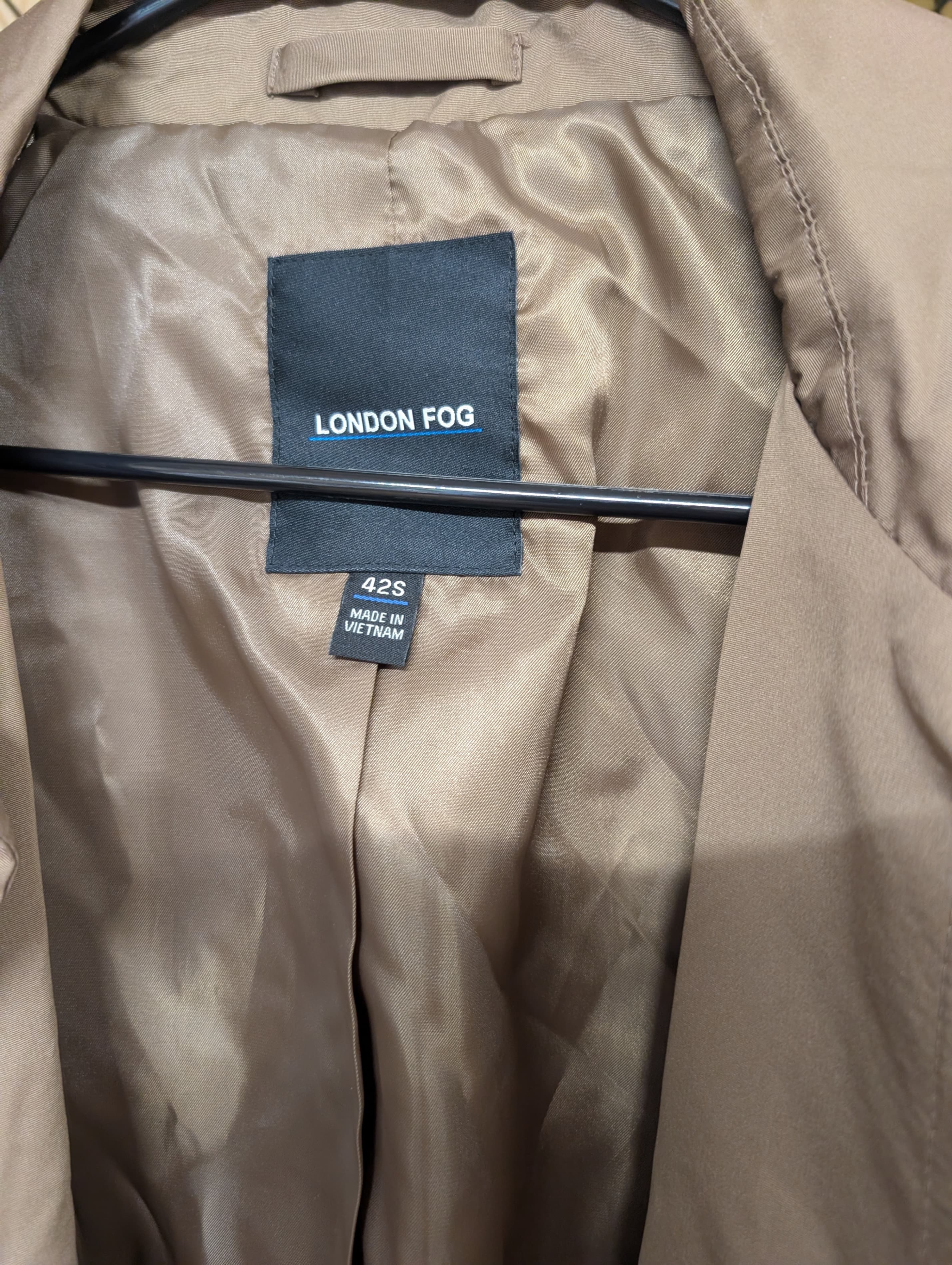 London Fog Men's Trench Coat 42S Khaki - Thumbnail 3