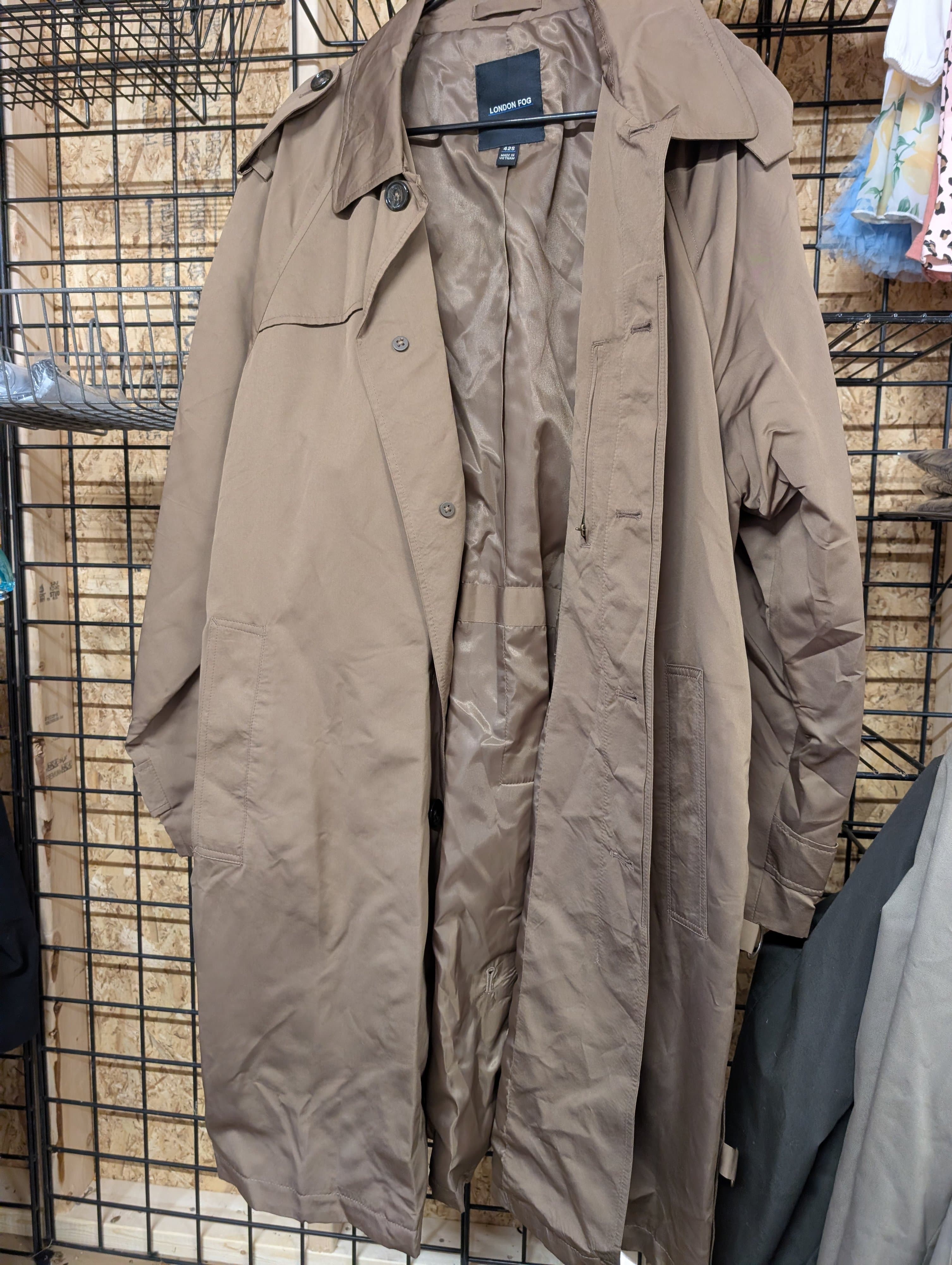 London Fog Men's Trench Coat 42S Khaki - Thumbnail 2