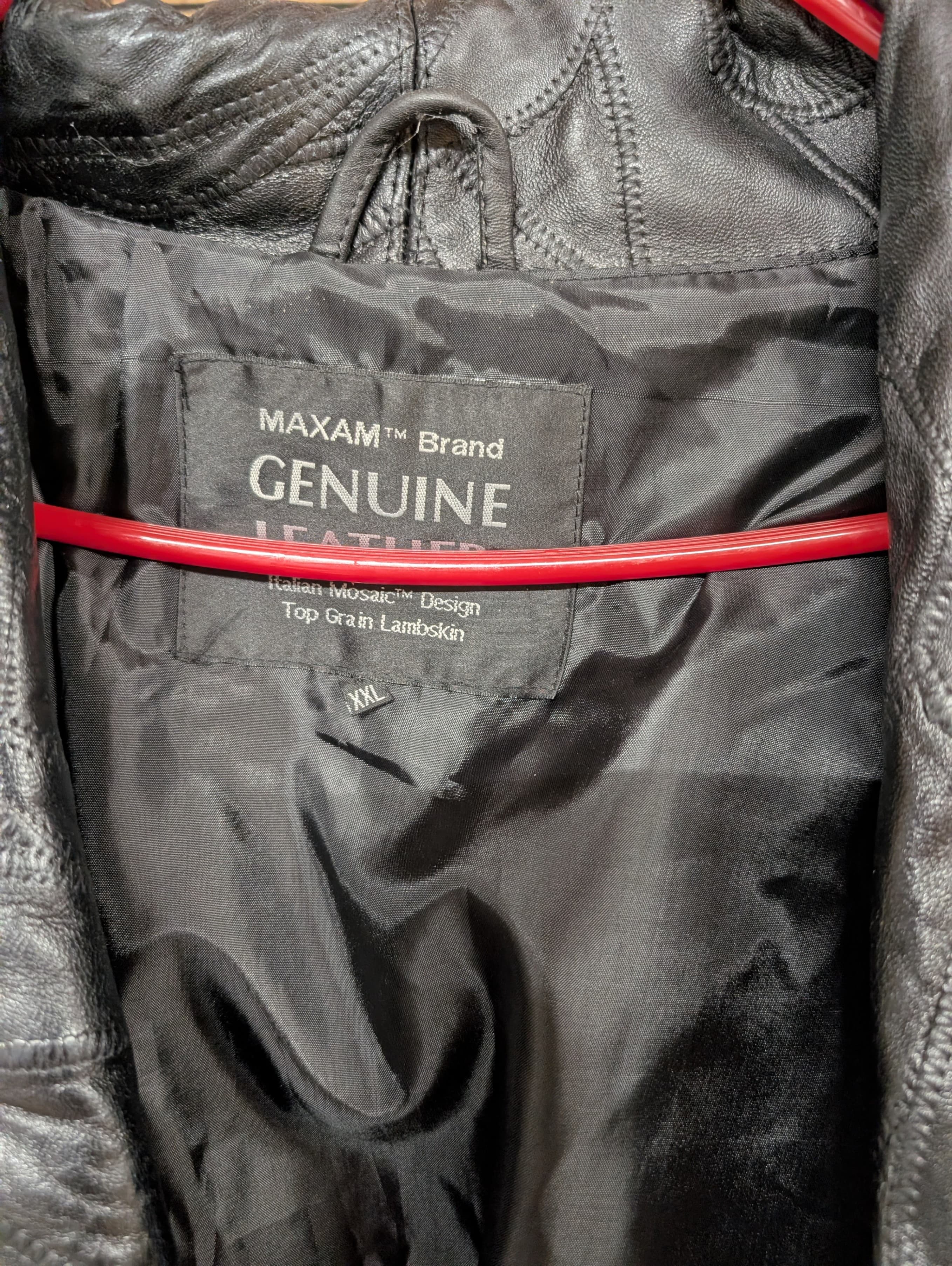 Maxam Genuine Leather Coat XXL Italian Mosaic Design - Thumbnail 4
