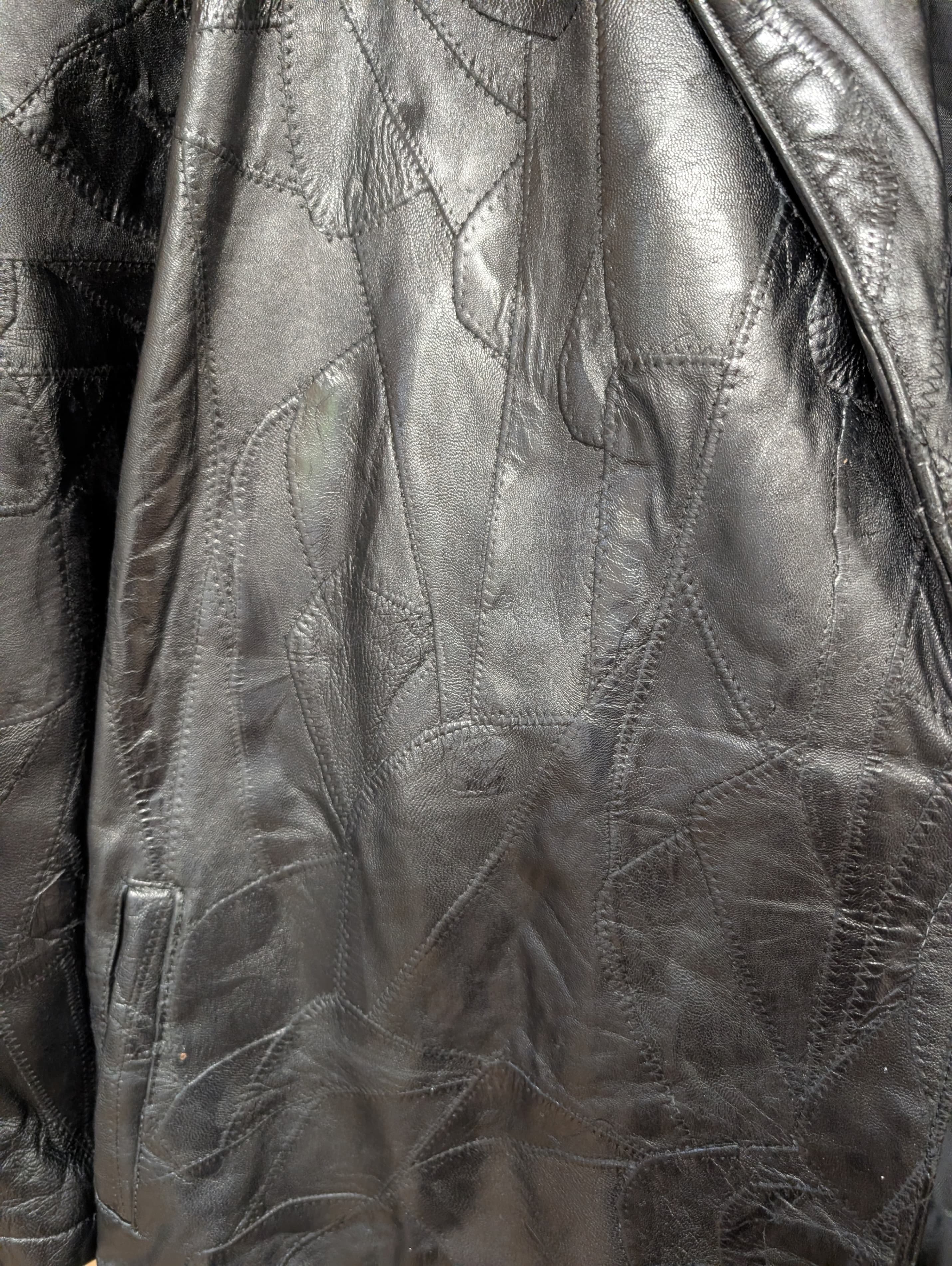 Maxam Genuine Leather Coat XXL Italian Mosaic Design - Thumbnail 6