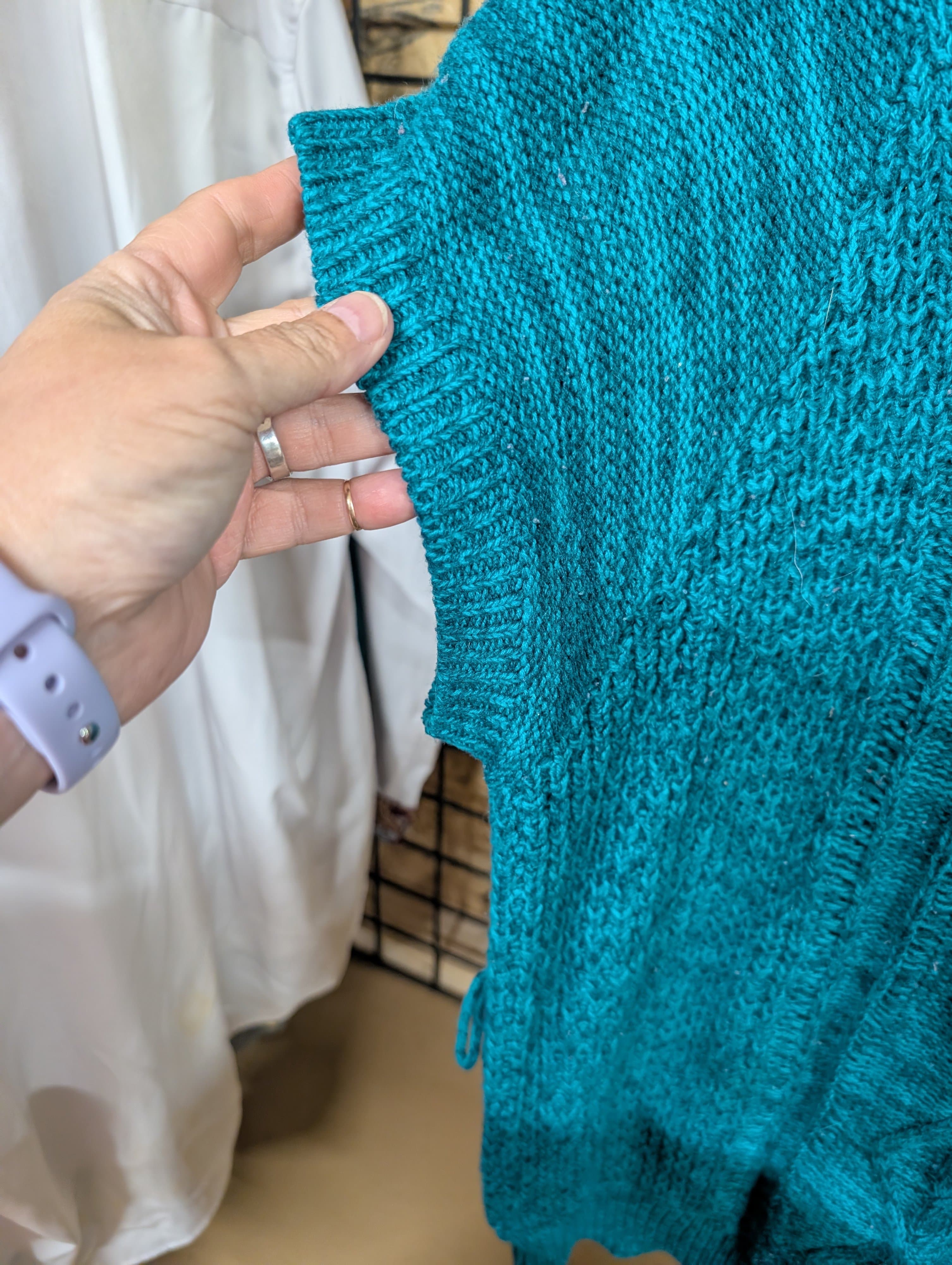 No Boundaries Teal Knit Cowl Neck Sweater Vest XL - Thumbnail 3