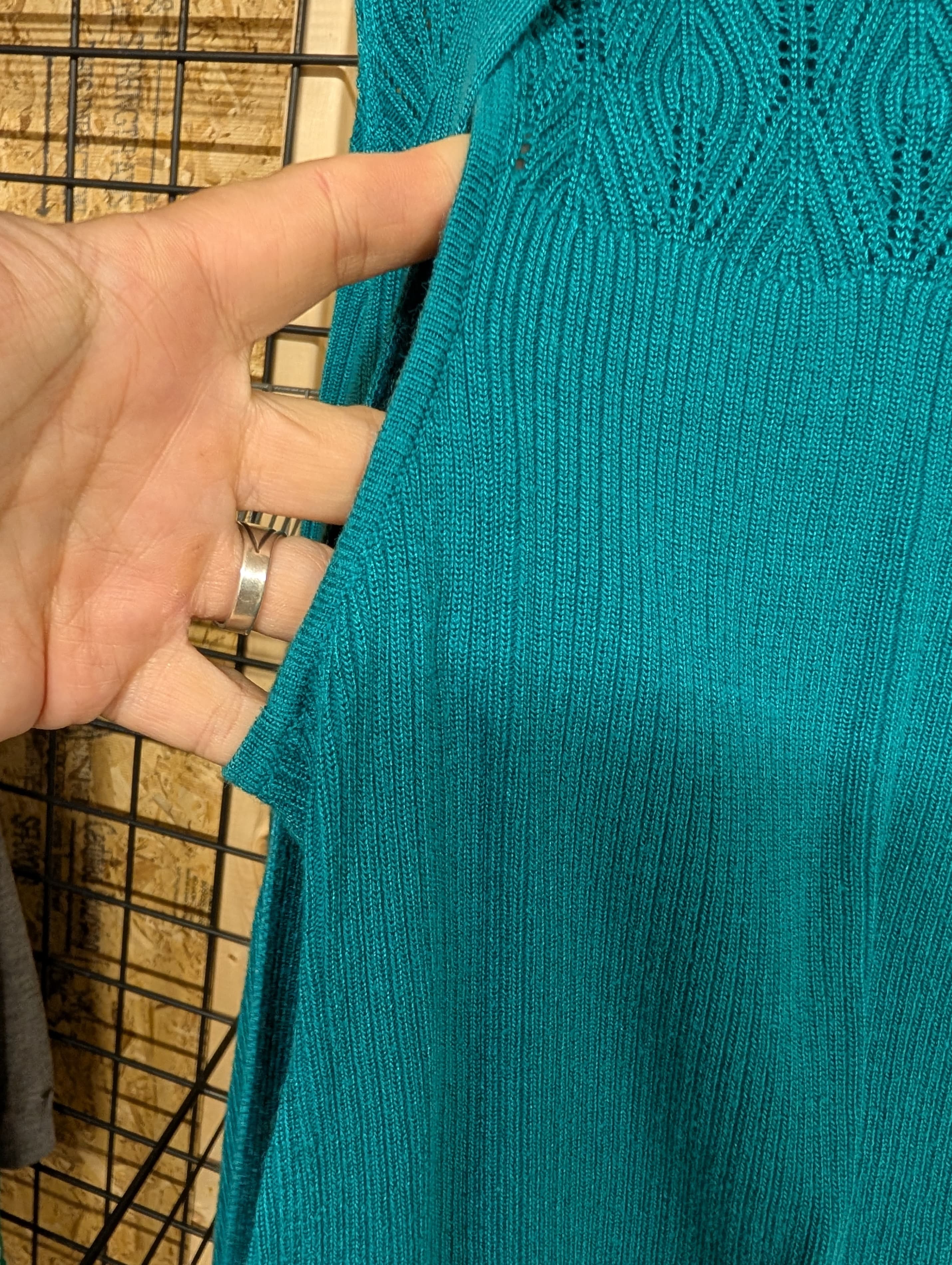 Jones New York Collection Teal Cardigan Sweater L - Thumbnail 4