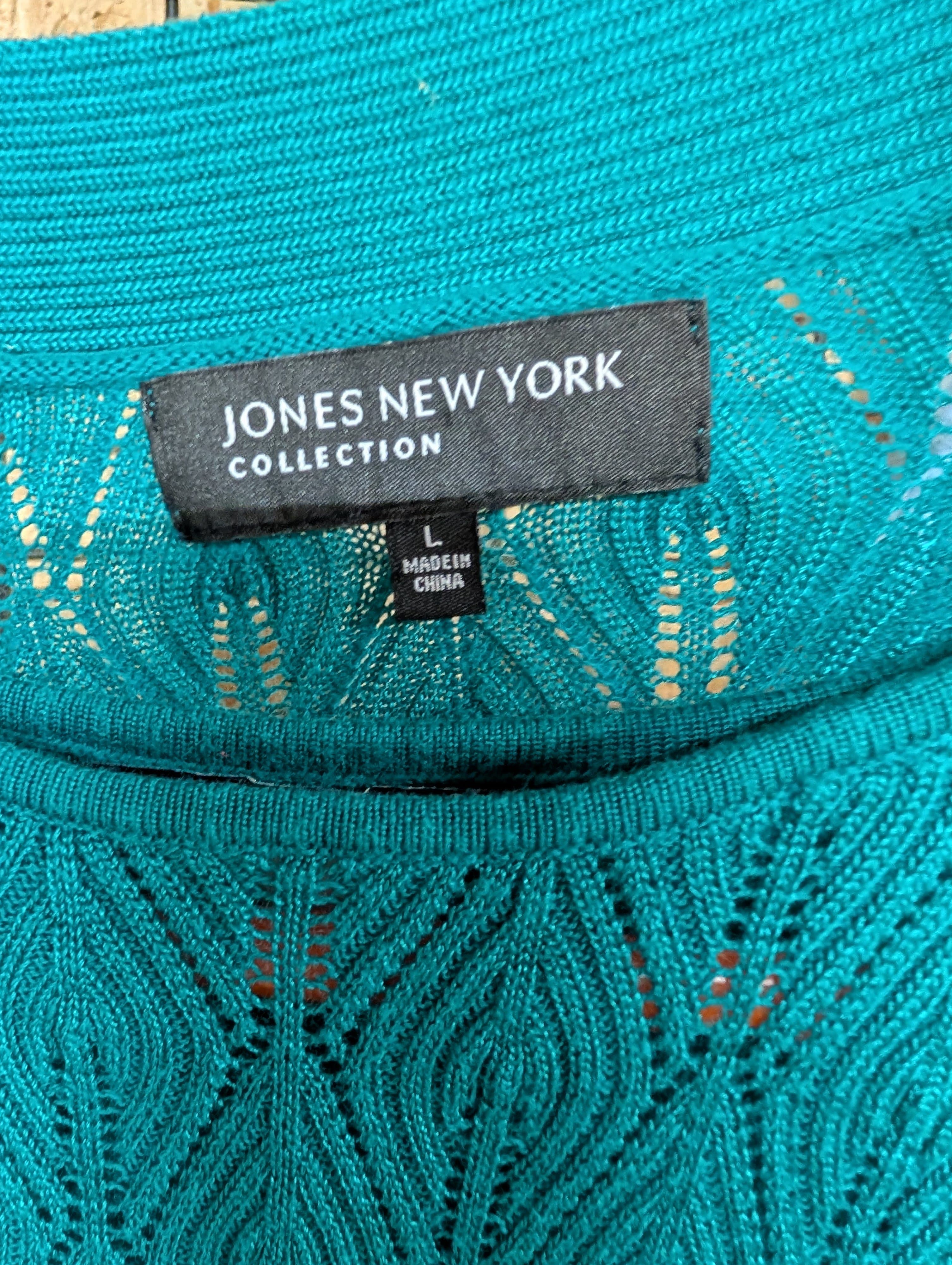 Jones New York Collection Teal Cardigan Sweater L - Thumbnail 3