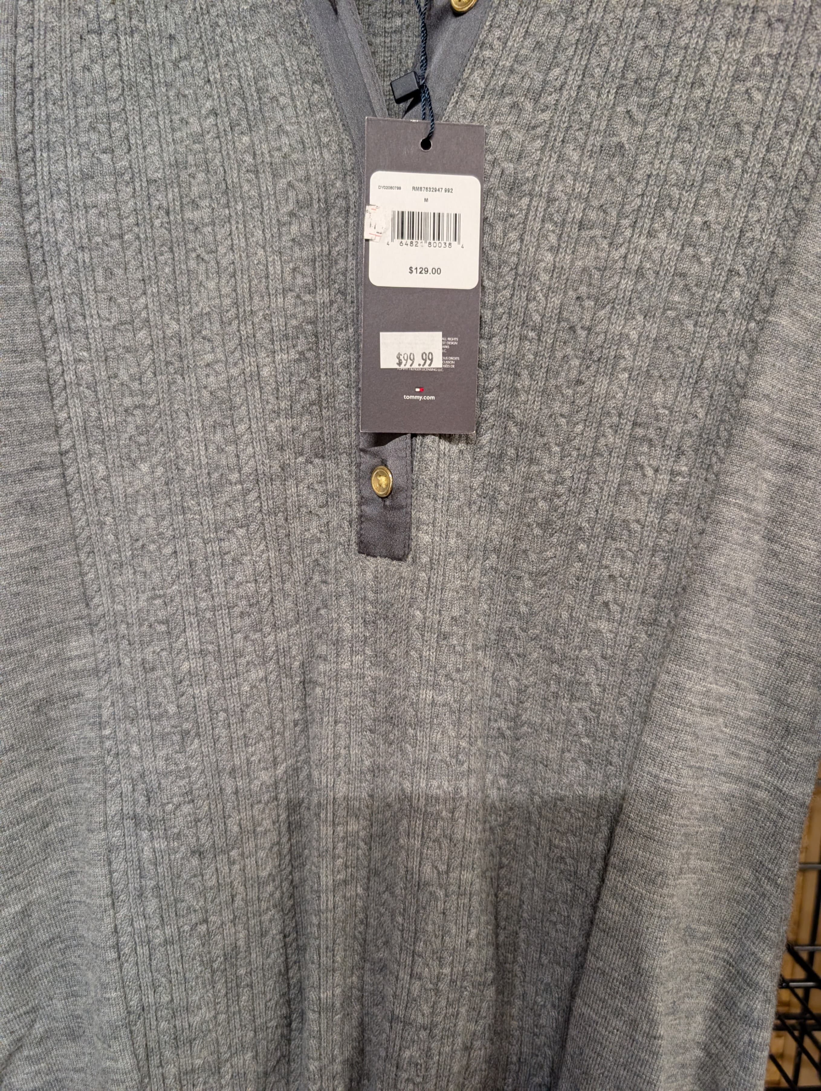 Tommy Hilfiger Grey Knit Midi Dress Size M - Thumbnail 4