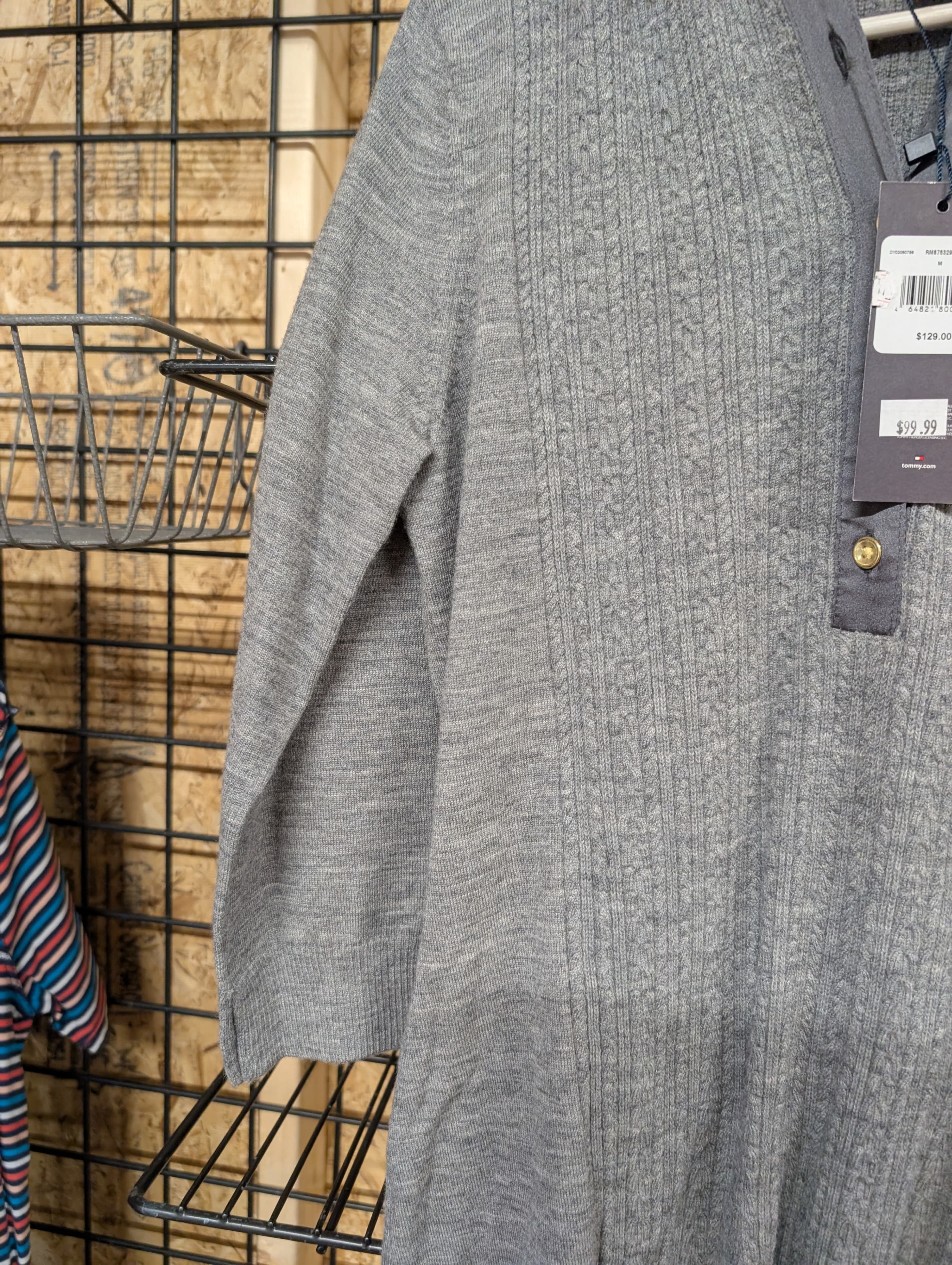 Tommy Hilfiger Grey Knit Midi Dress Size M - Thumbnail 3