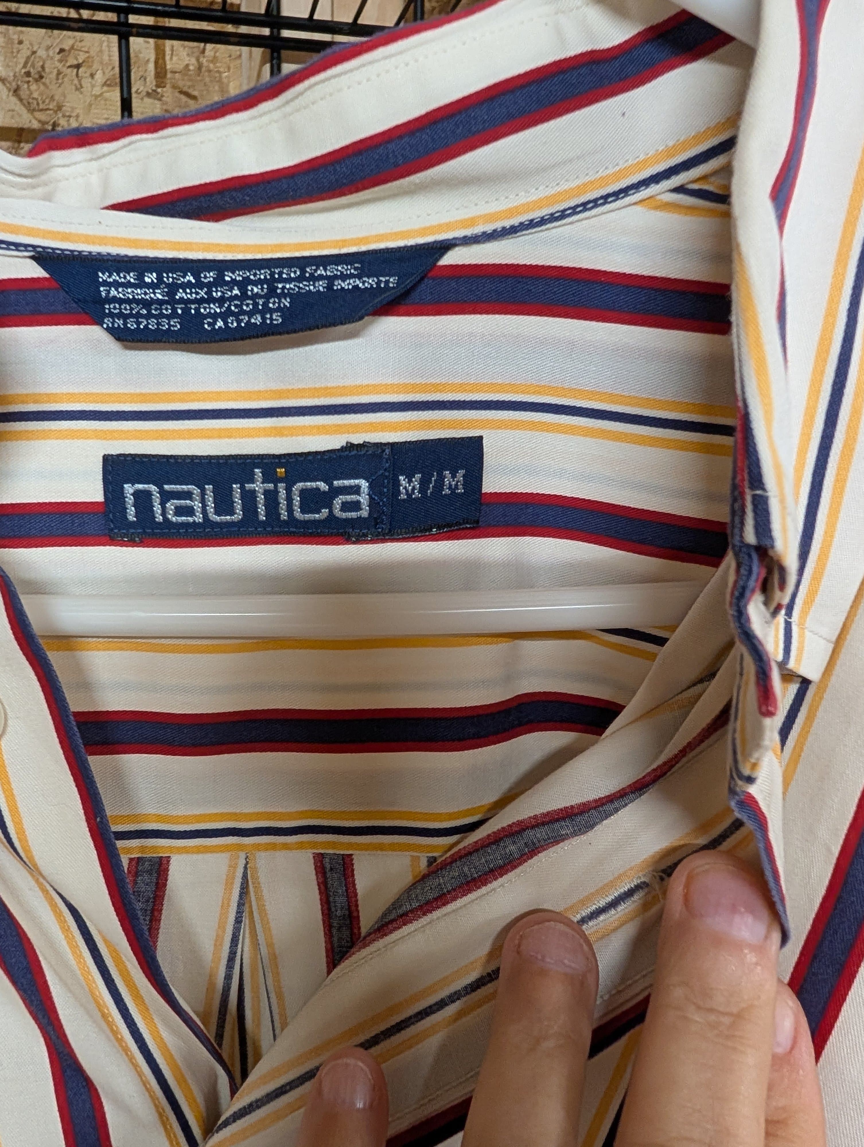 Nautica Striped Button-Up Shirt M - Thumbnail 3