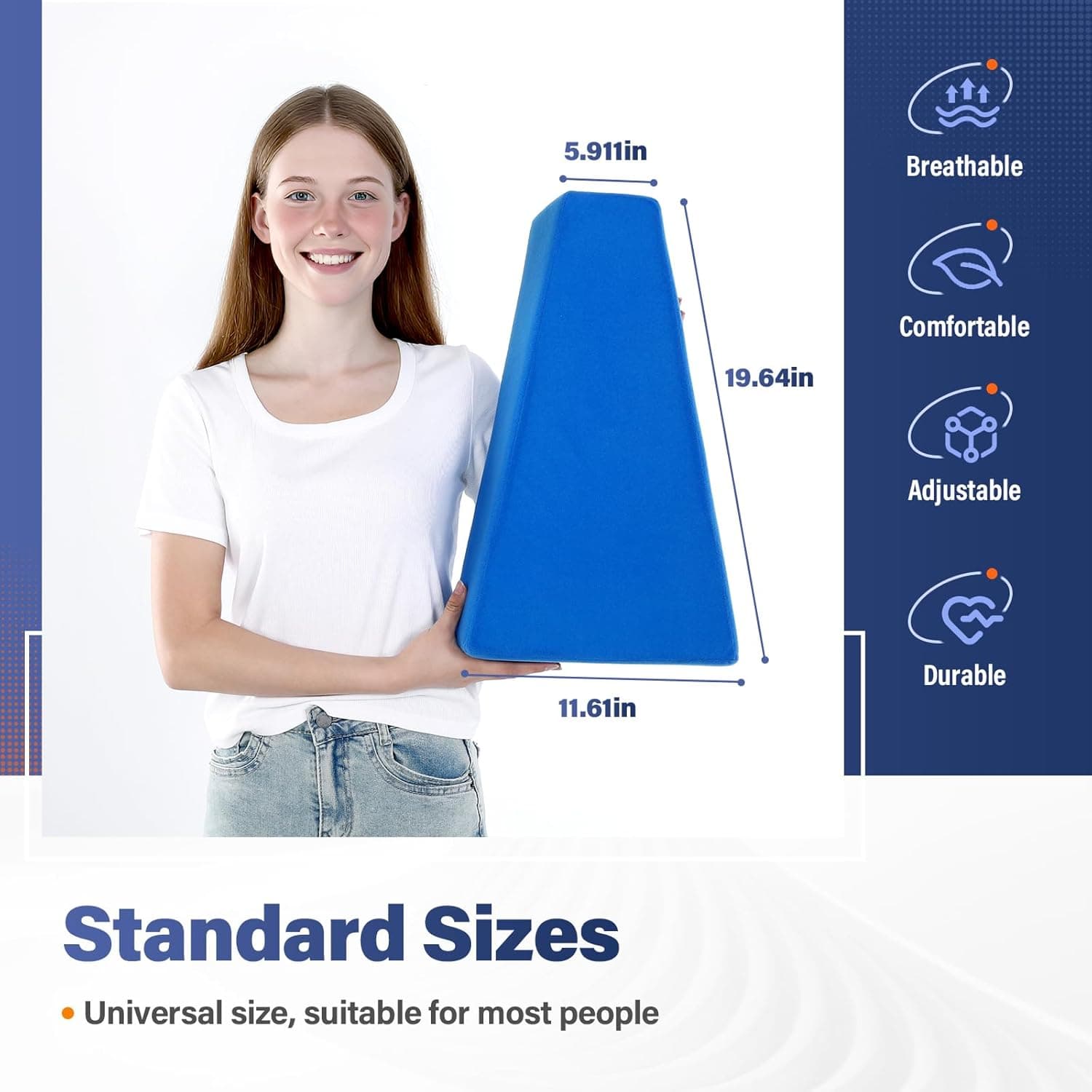 Blue Memory Foam Leg Positioner Pillow - Thumbnail 3