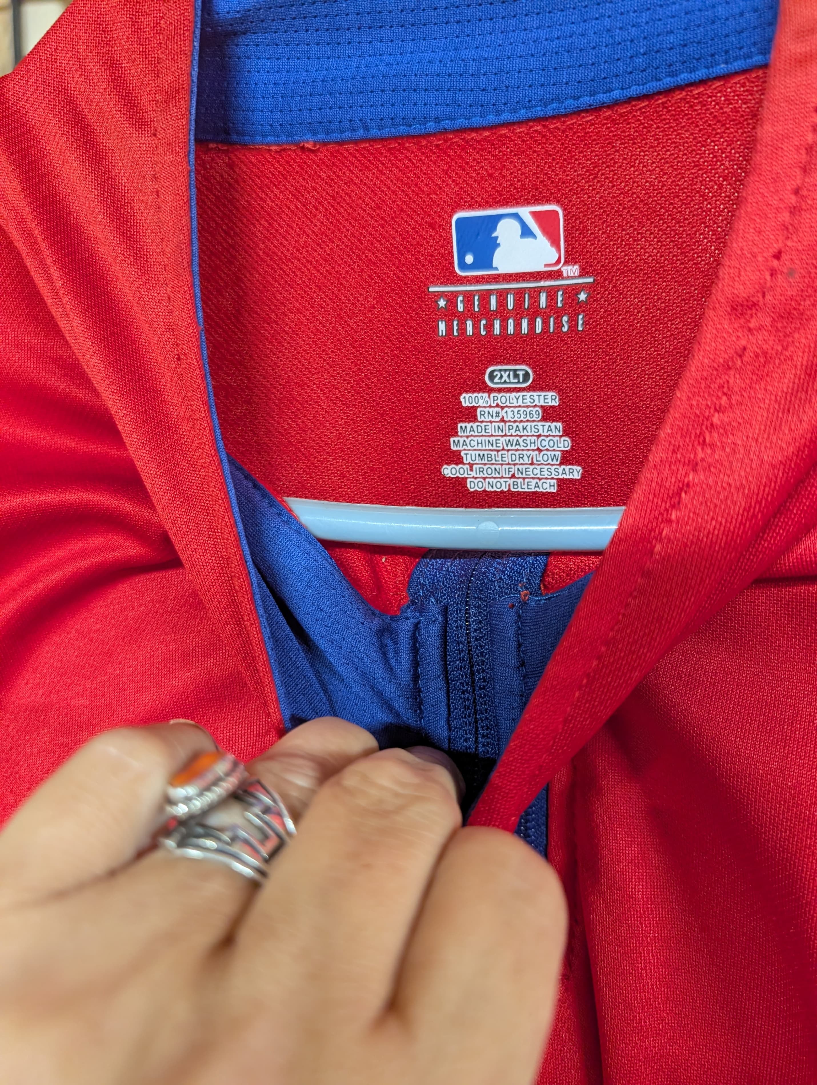 MLB Genuine Merchandise Red Pullover 2XLT - Thumbnail 2
