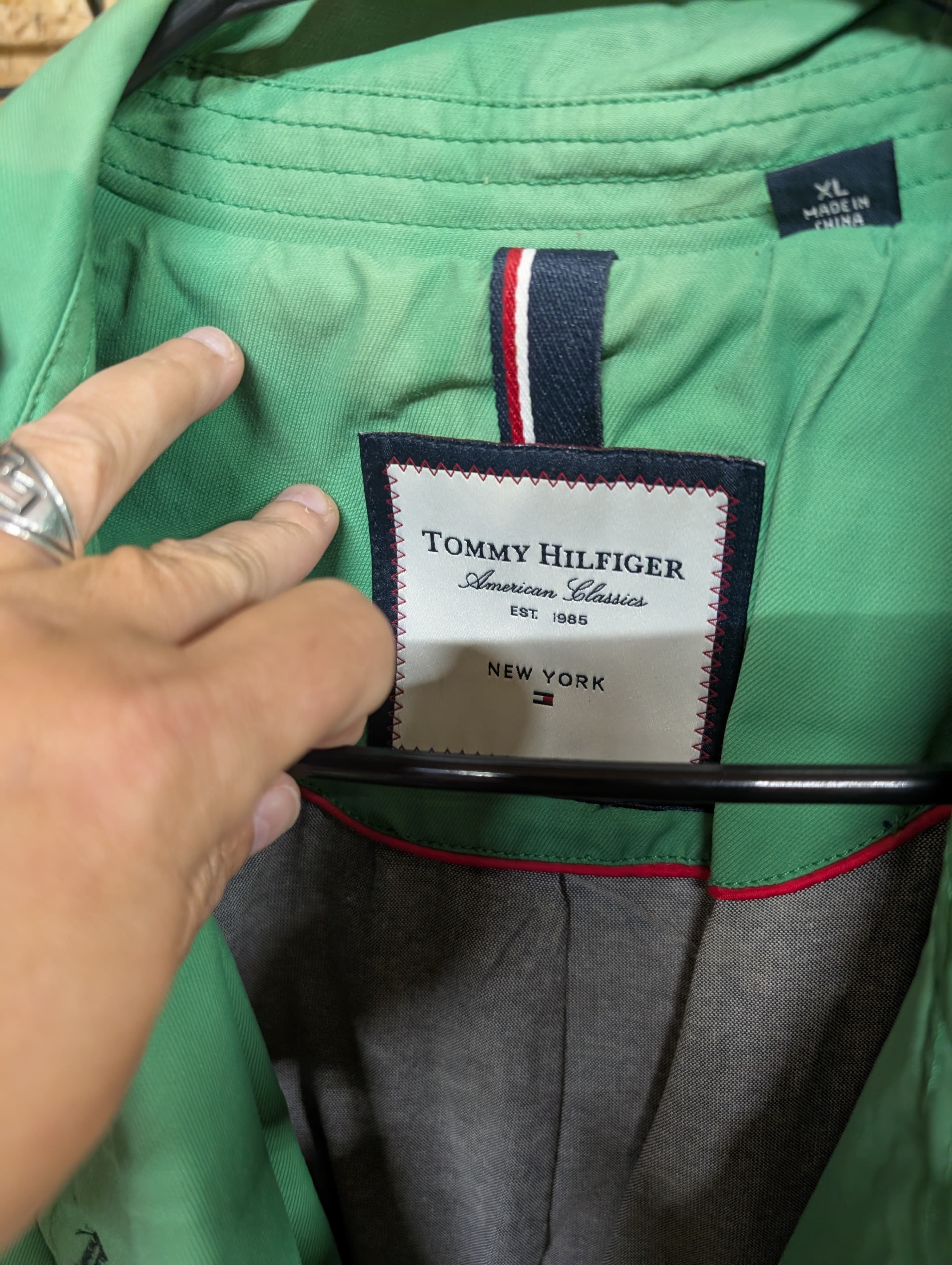 Tommy Hilfiger XL Green Hooded Jacket - Thumbnail 4