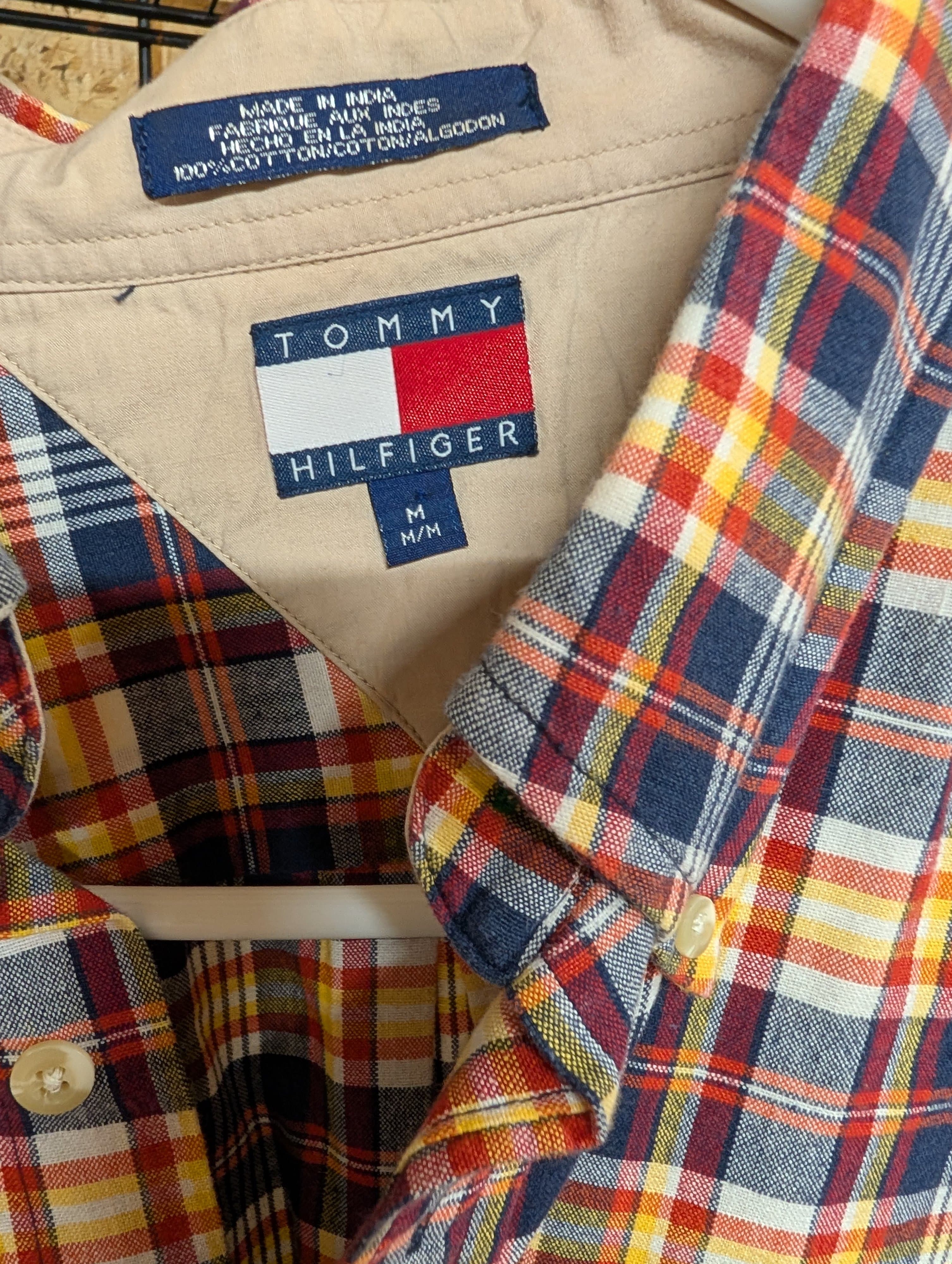 Tommy Hilfiger Men's Plaid Short Sleeve Shirt M - Thumbnail 2