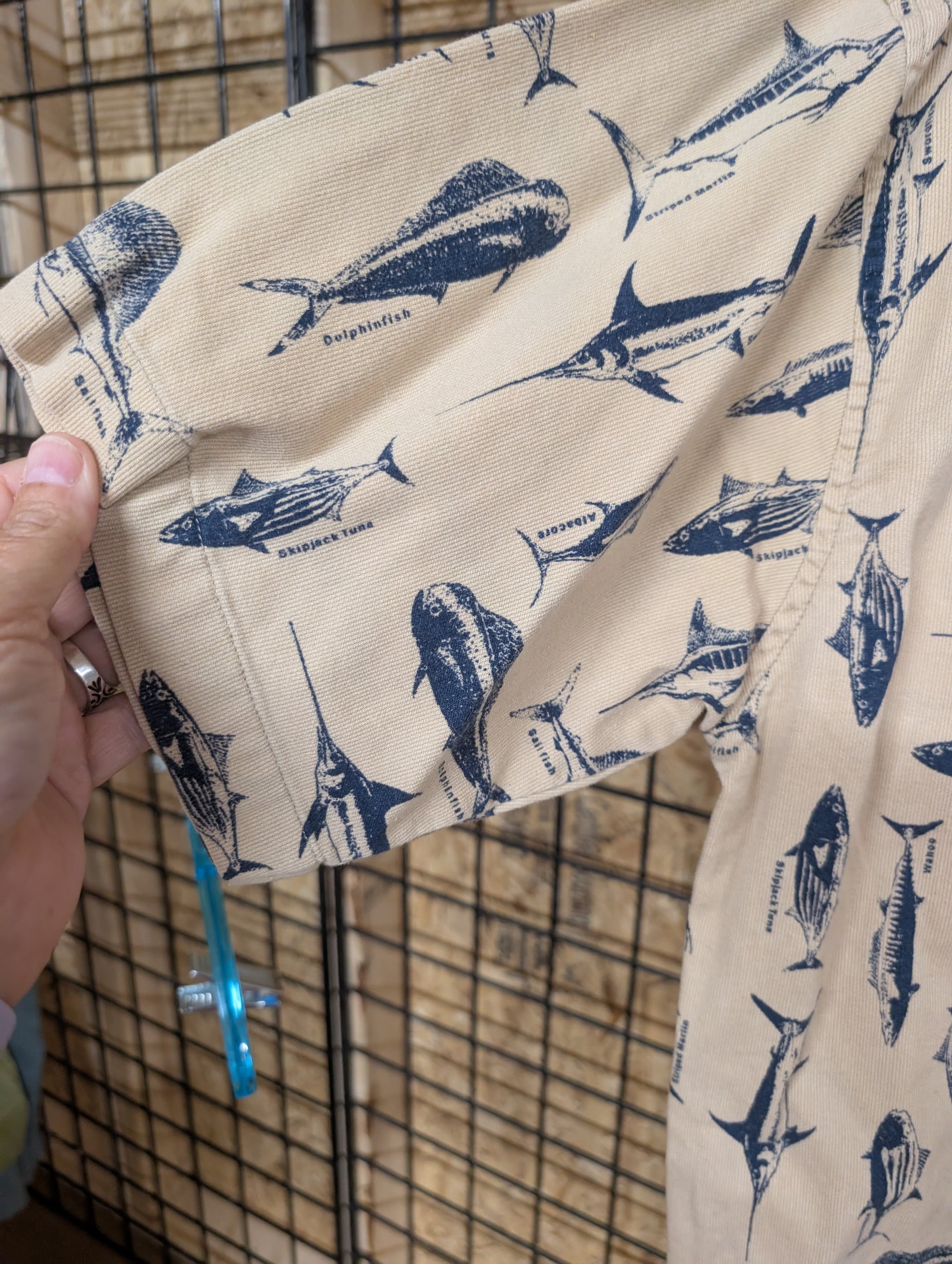 Faded Glory Men's Fish Print Shirt Medium - Thumbnail 3