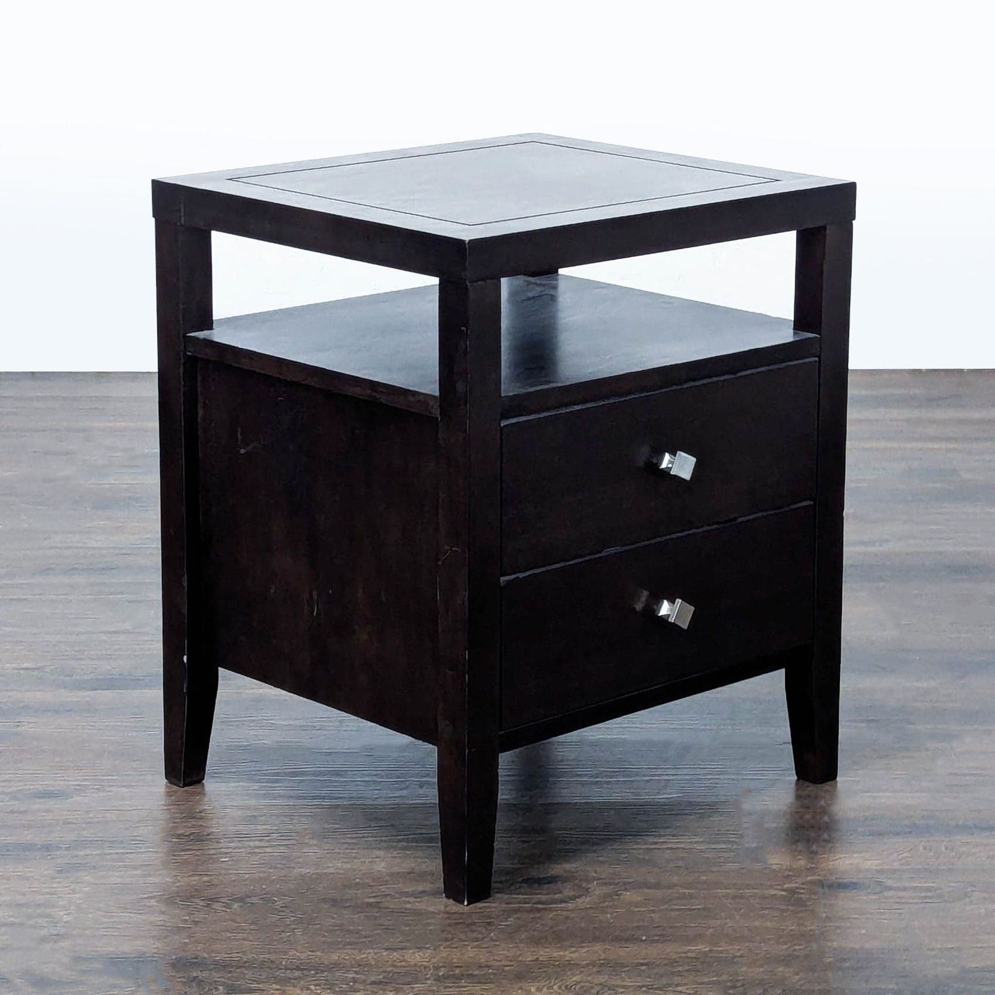 Two Drawer Nightstand with Open Shelf - Thumbnail 3