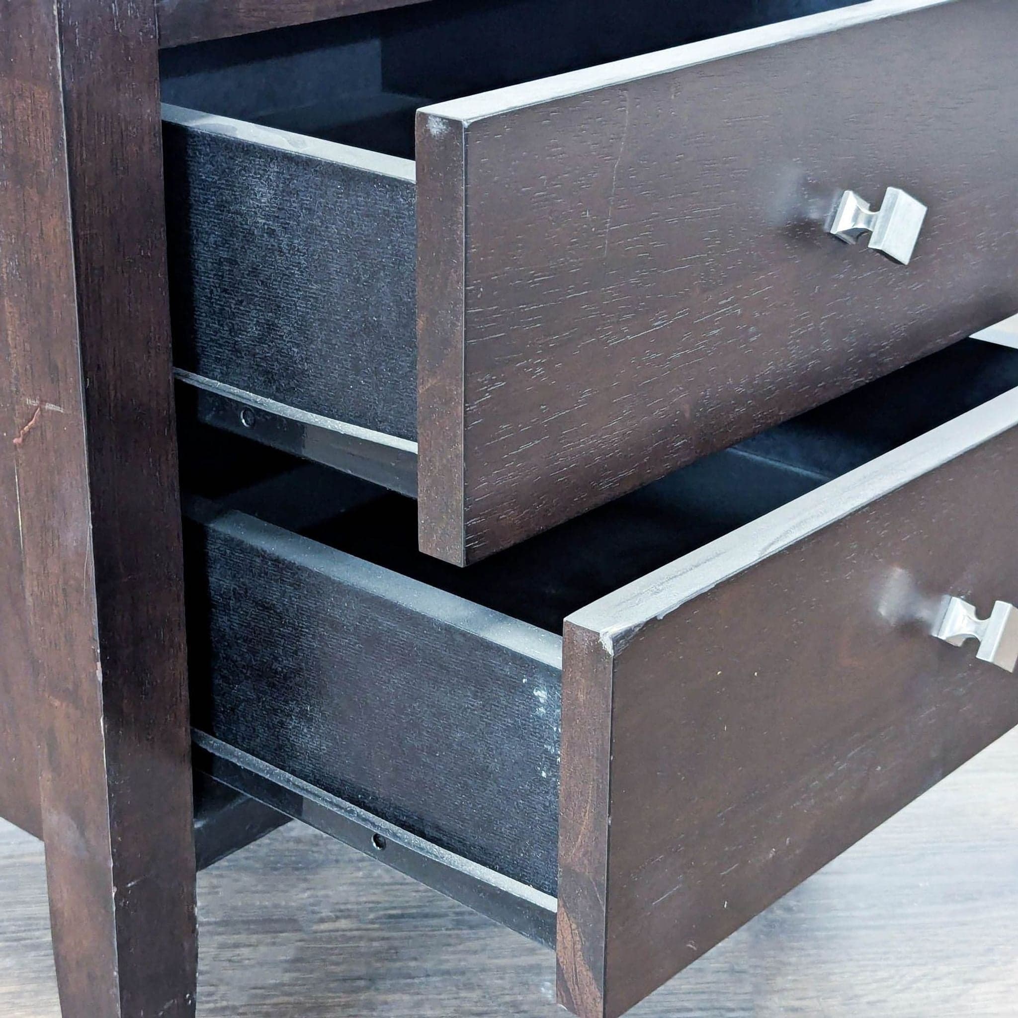 Two Drawer Nightstand with Open Shelf - Thumbnail 8