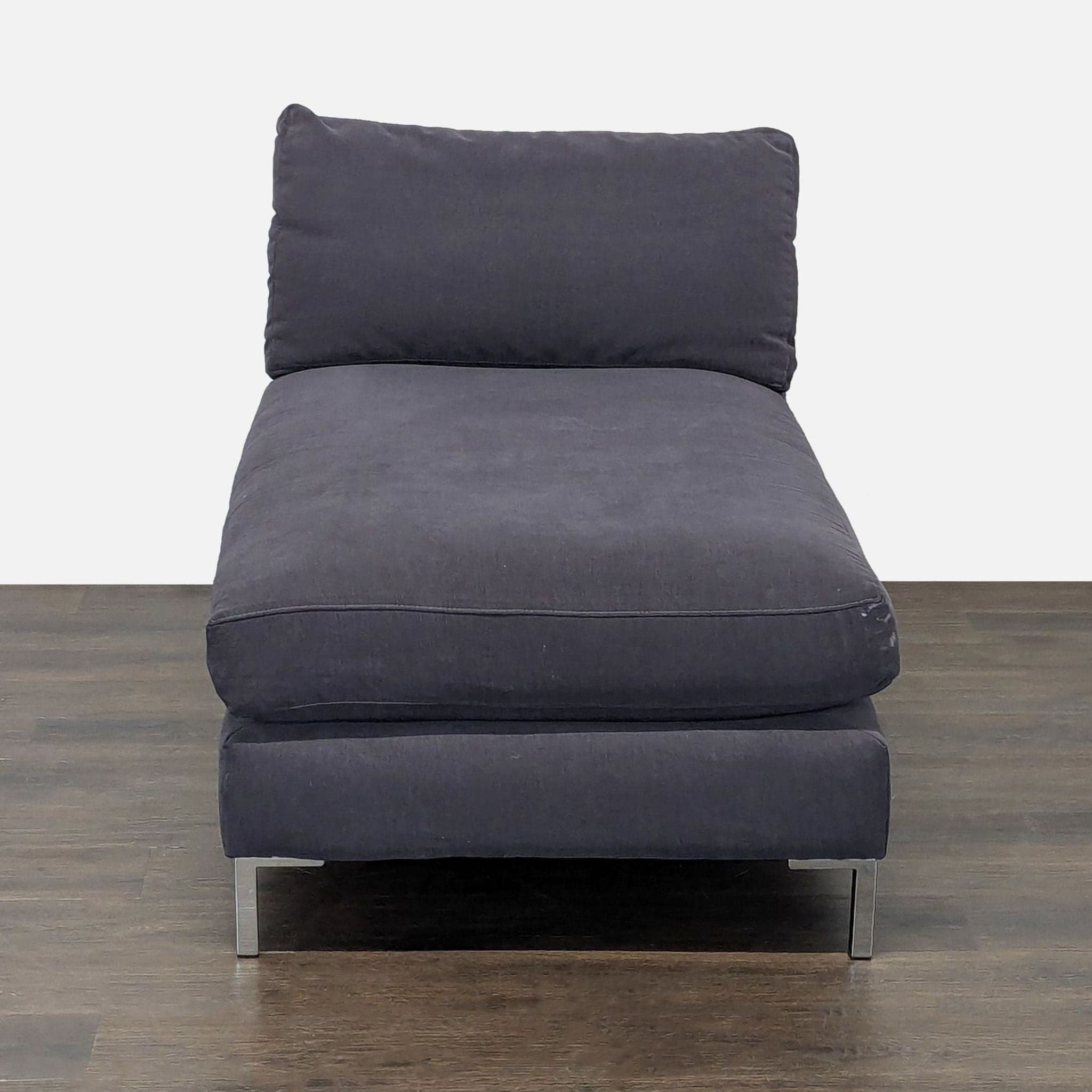 CB2 Modern Dark Gray Chaise Lounge Sofa - Thumbnail 7