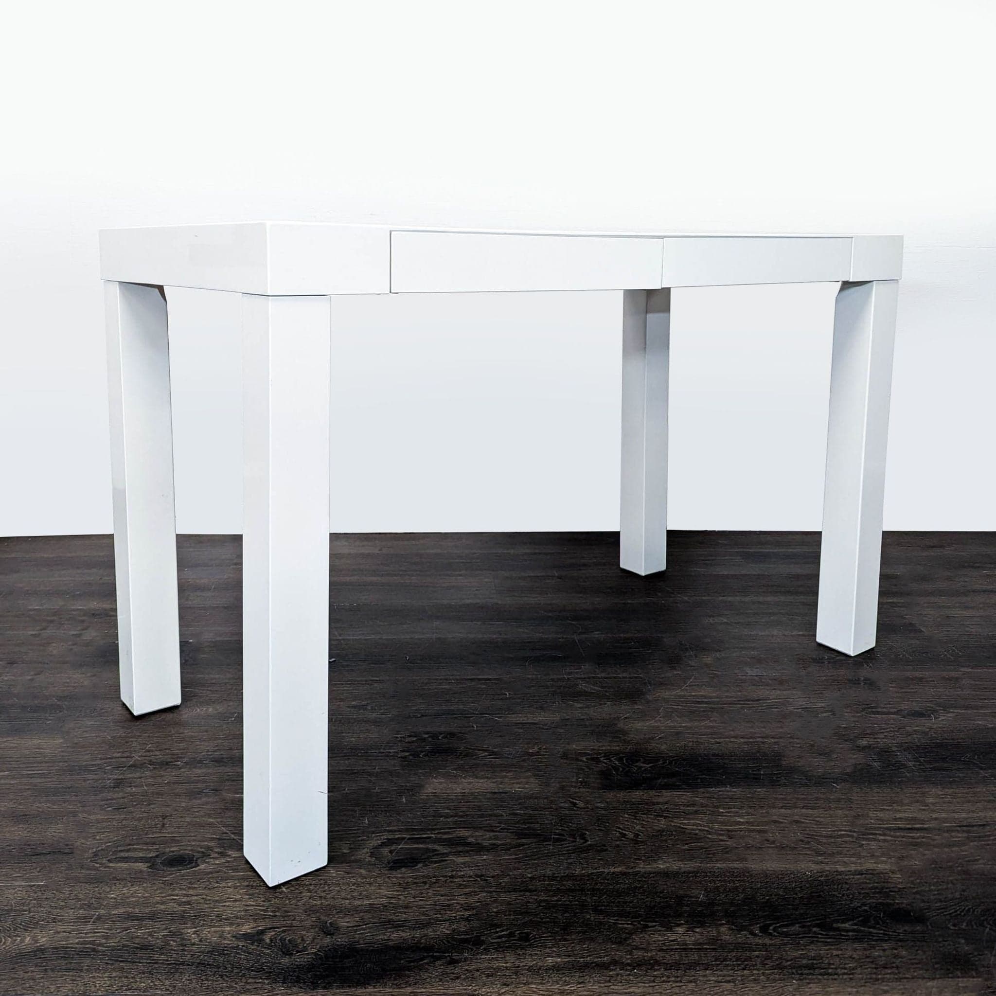 West Elm White Modern Desk with Sleek Minimalist Design - Thumbnail 3